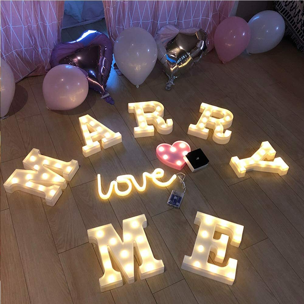 LED Letter Light Up Sign for Night Light, Wall Decor, Parties, Alphabet Marquee