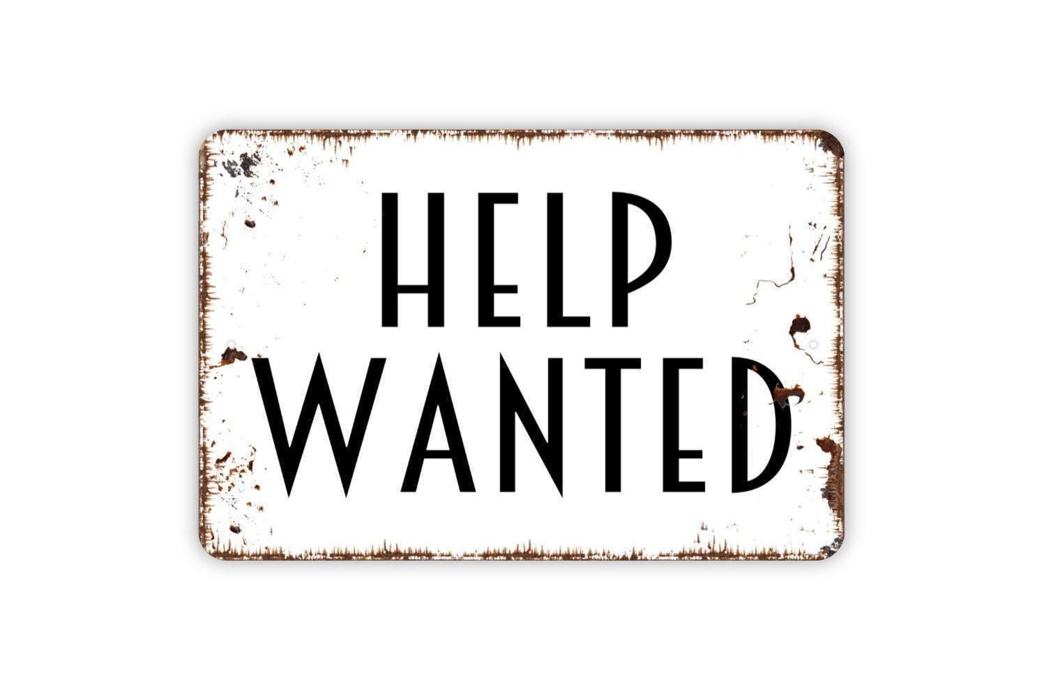 Help Wanted Sign | Now Hiring Business Sign | Job Opening Notice | Storefront