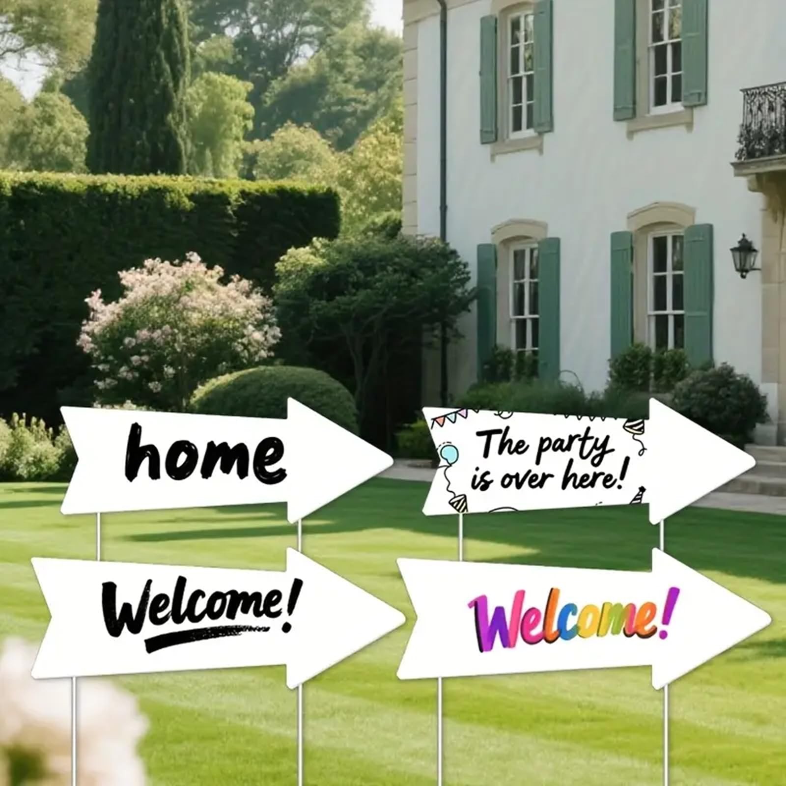 Blank-Arrow-Signs Bulk with Stakes 3 Pack 17 X 6 Inches Wedding Directional Yard