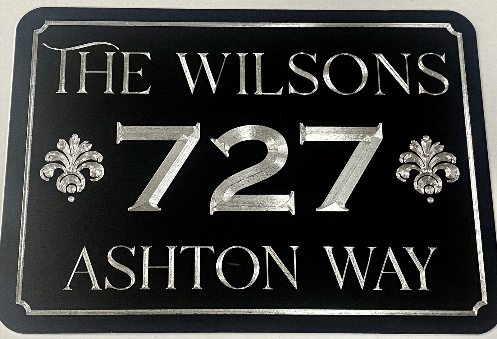 Engraved Personalized Custom House Home Number Street Address Metal Sign 10×7