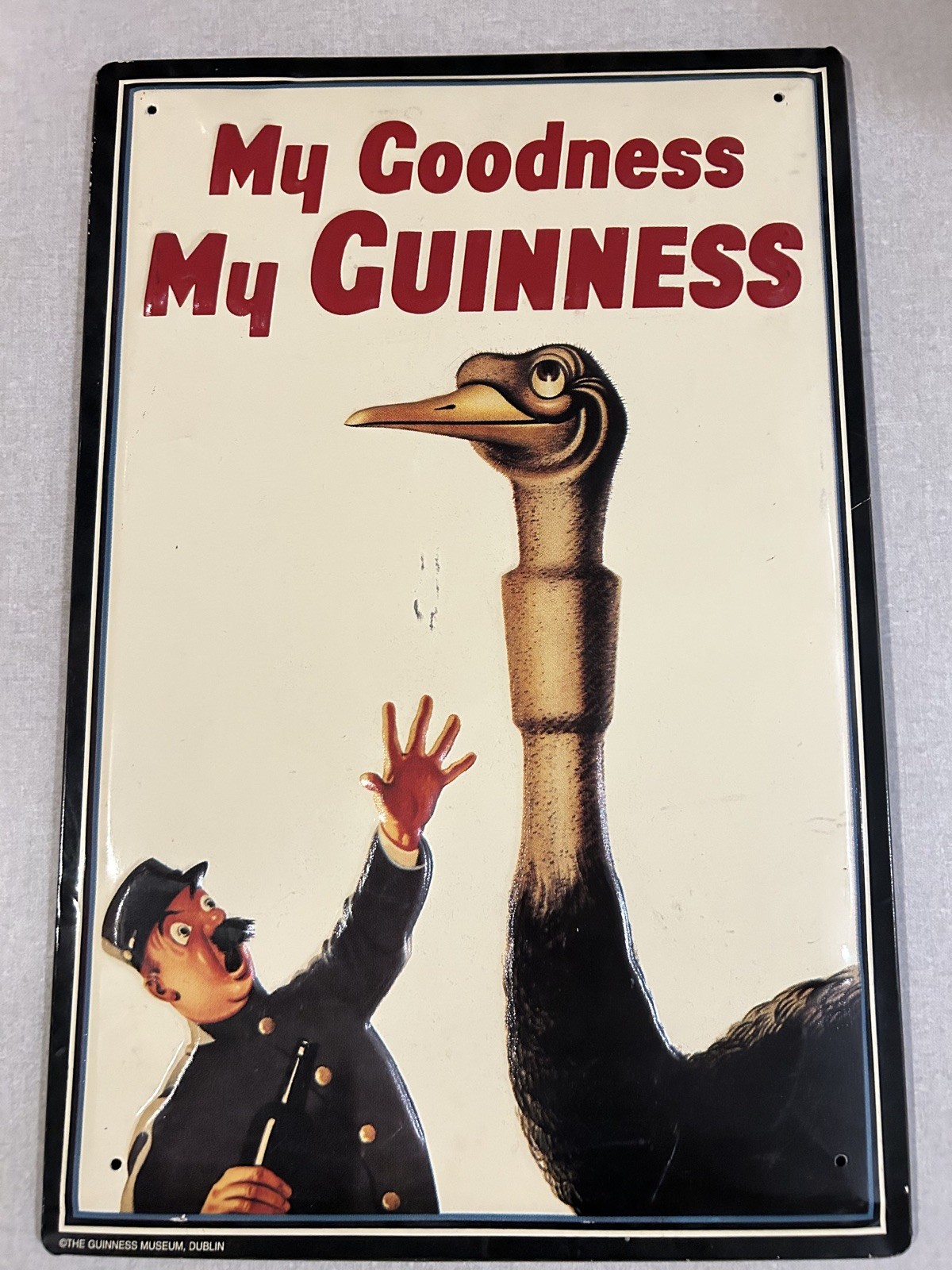 My Goodness My Guinness Tin Metal Sign Ostrich Irish Beer Pub Wall Decor