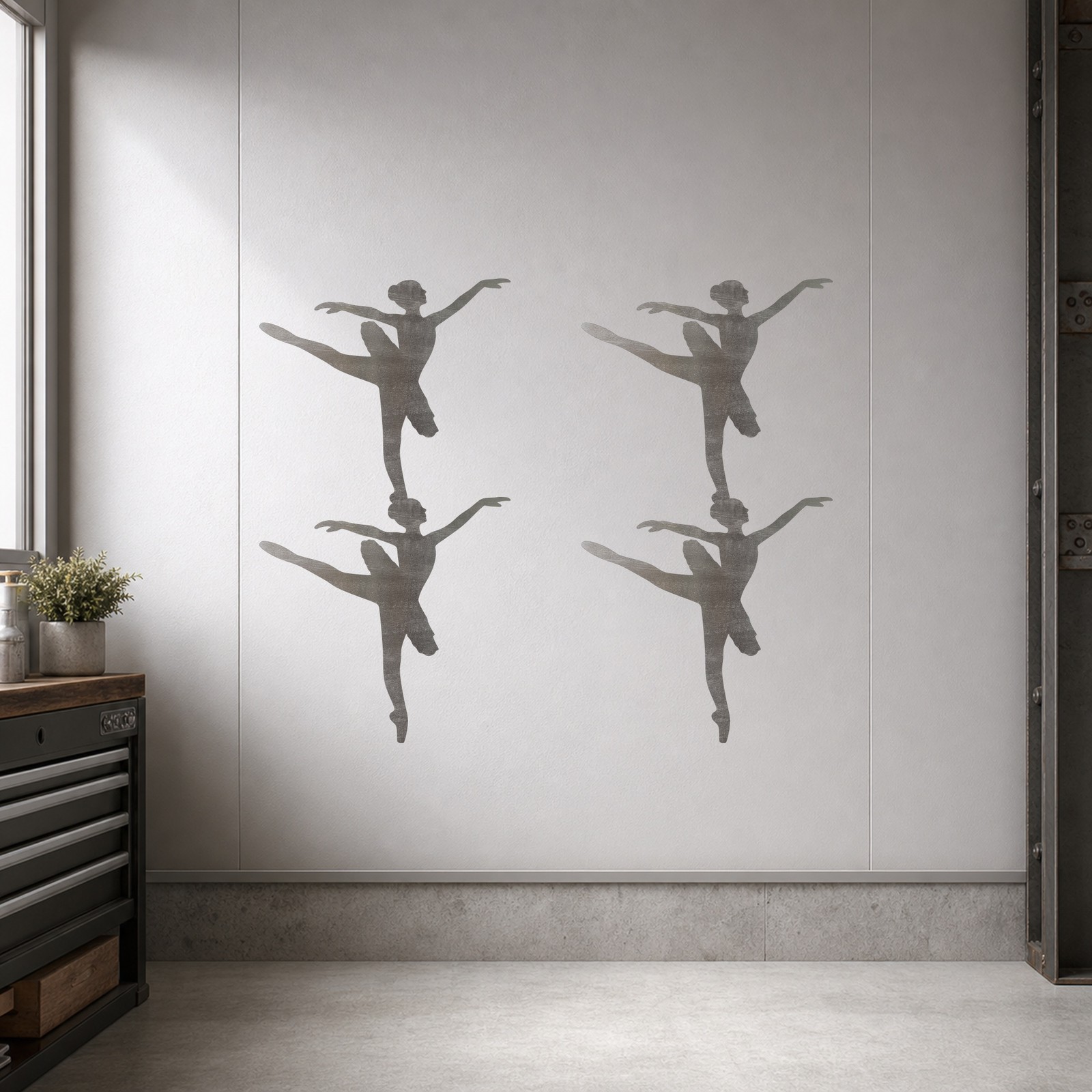Ballerina 2 Steel Cutout Shape, Raw Metal Wall Art and Craft Supply
