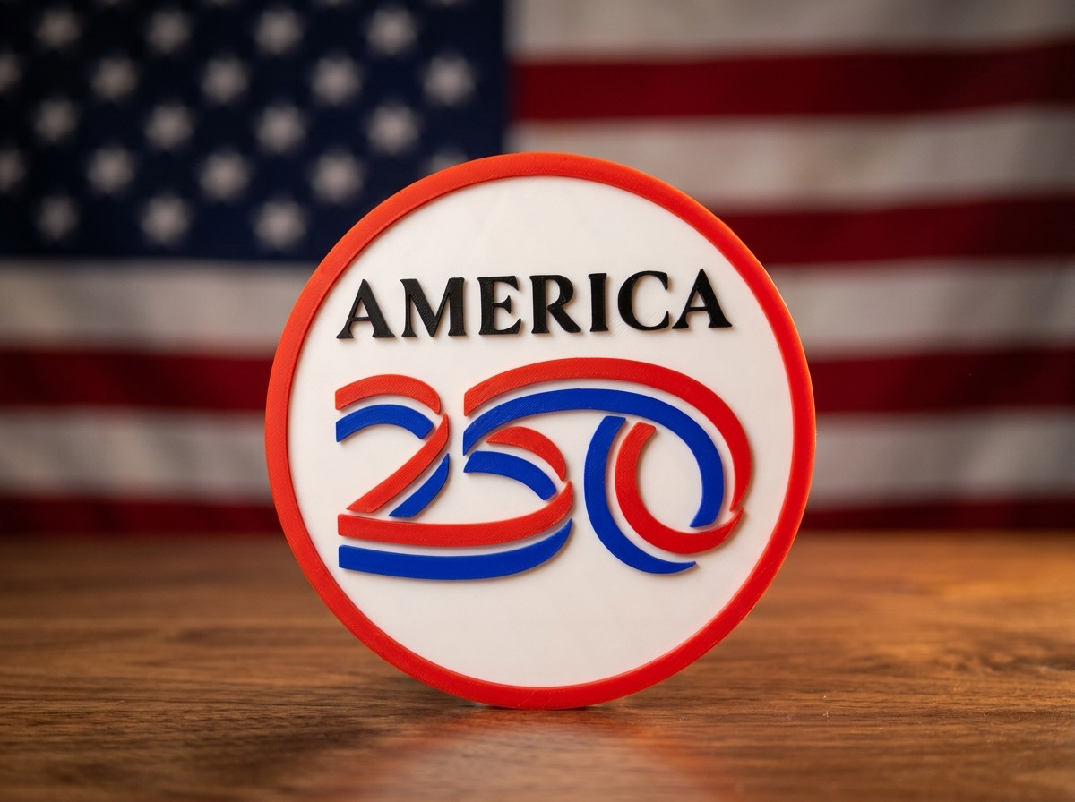 America 250 Wall Sign – Patriotic 3D USA 250 Anniversary Decor – Desk Shelf Art