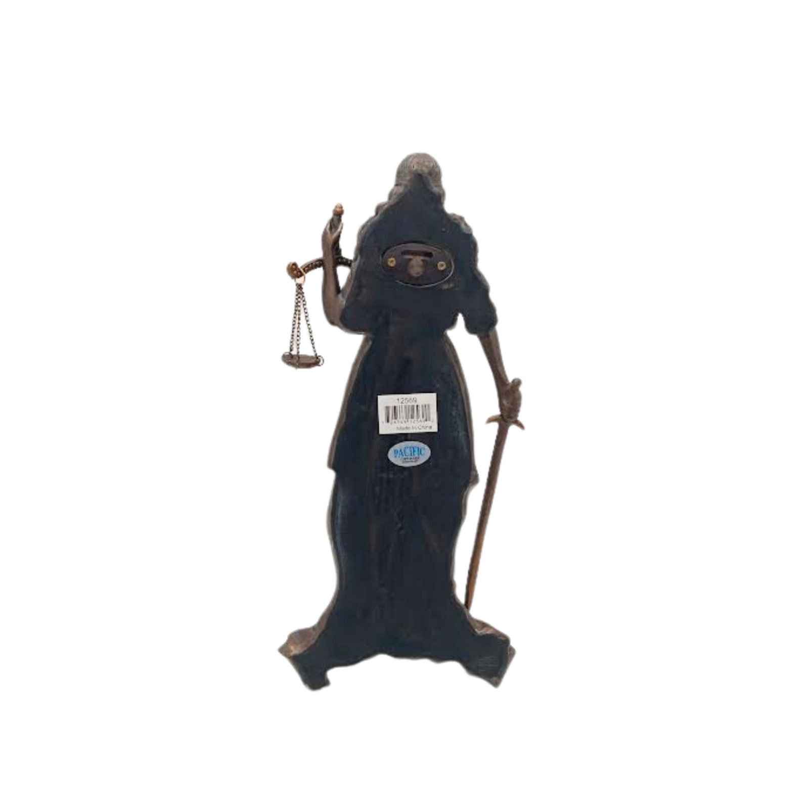 Bronze Toned Resin Lady Justice Wall Hanging Plaque 11.5″ Blindfold Sword Scales