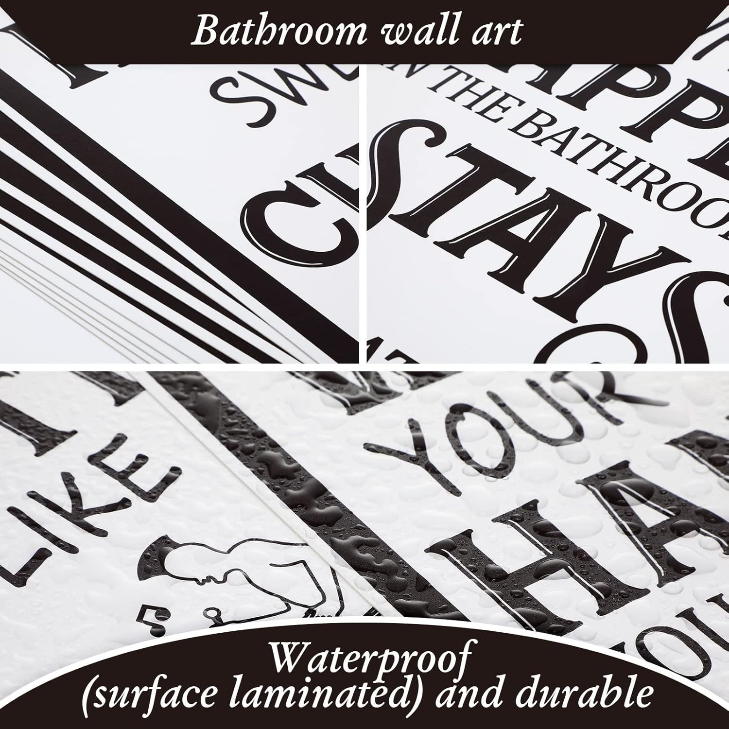 8×10 Unframed Bathroom Wall Prints – Vintage Quotes for Uplifting Spaces