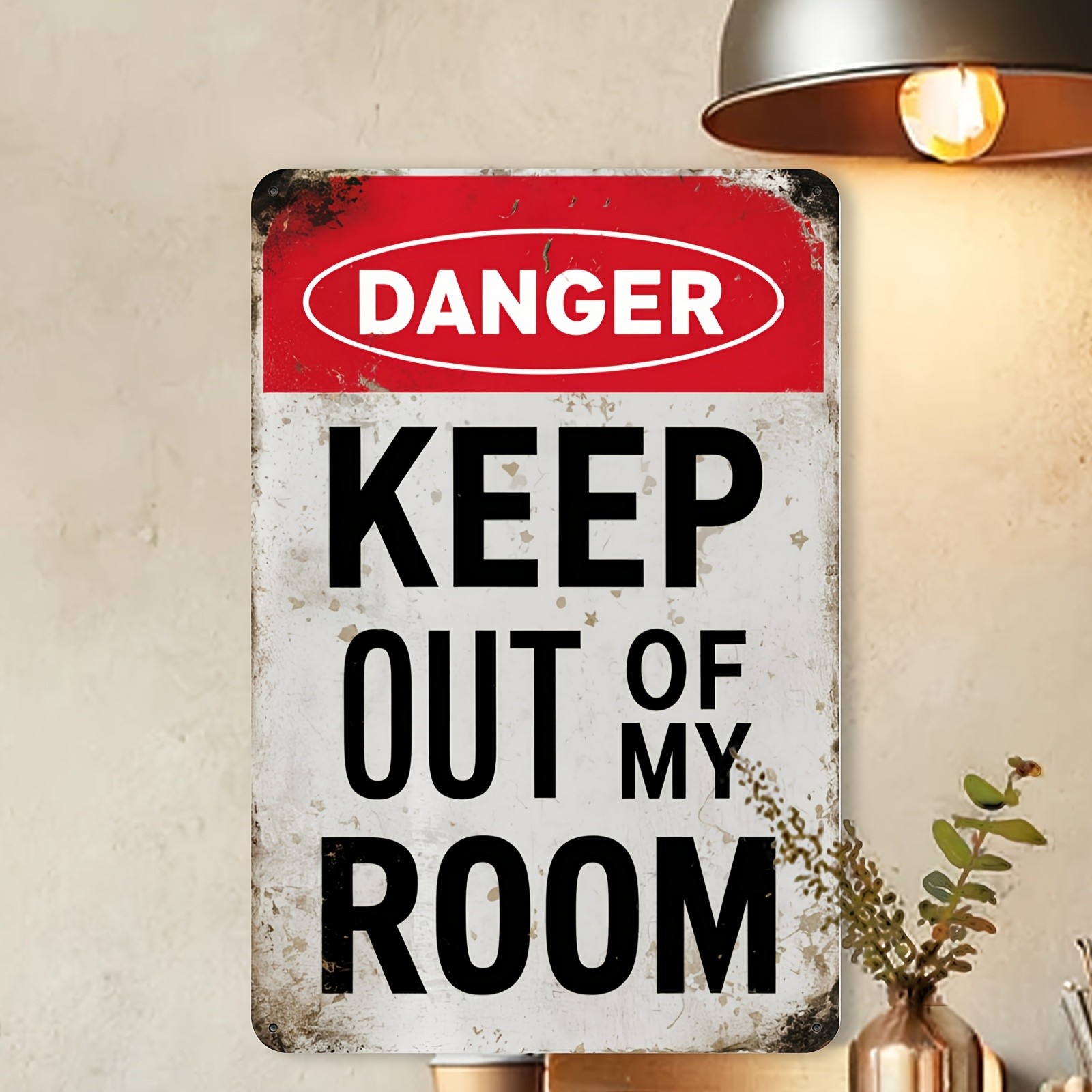 Retro Metal Tin Sign “Danger, Keep Out of My Room” 8X12 Inches