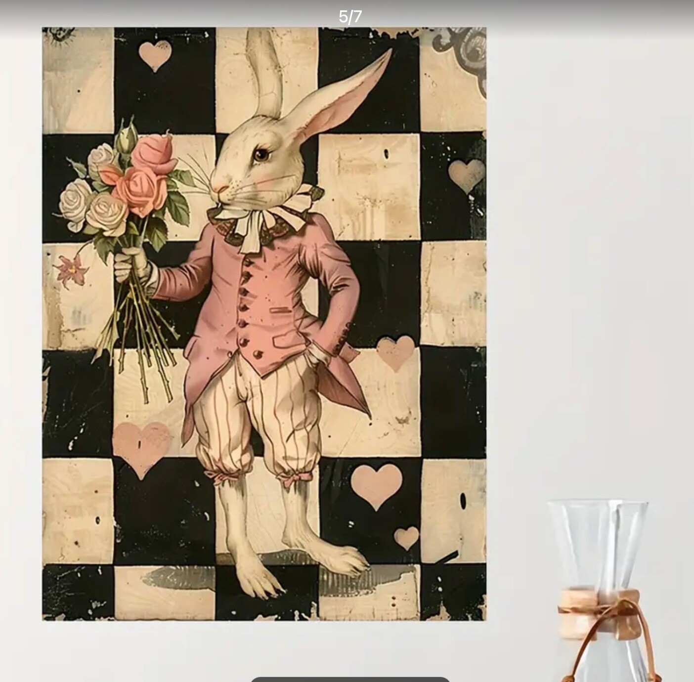 Alice in Wonderland White Rabbit Vintage Canvas Wall Art 12 x 16 209