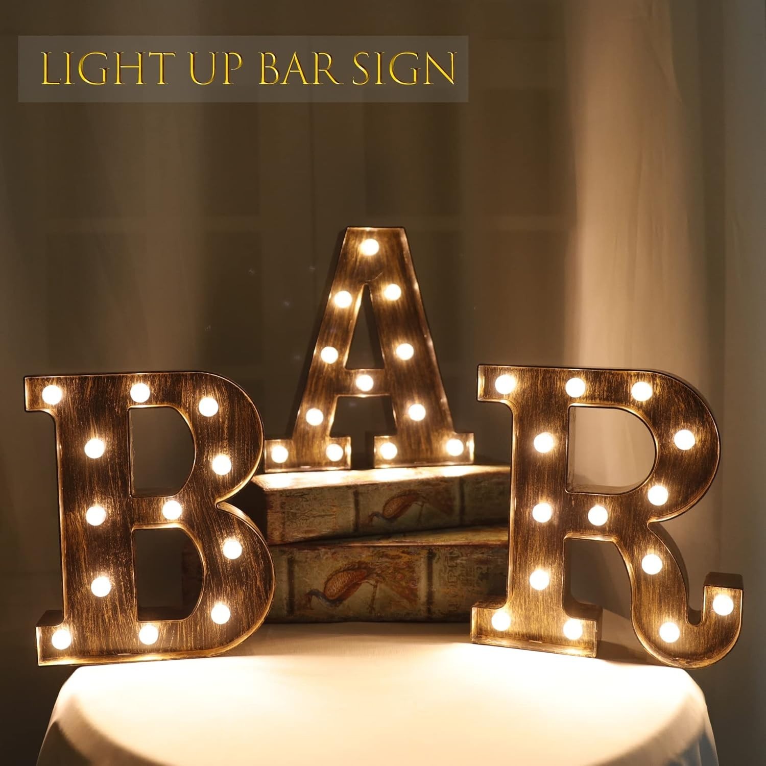 LED Vintage BAR Sign Light – Perfect for Home Décor & Parties, Battery Operated