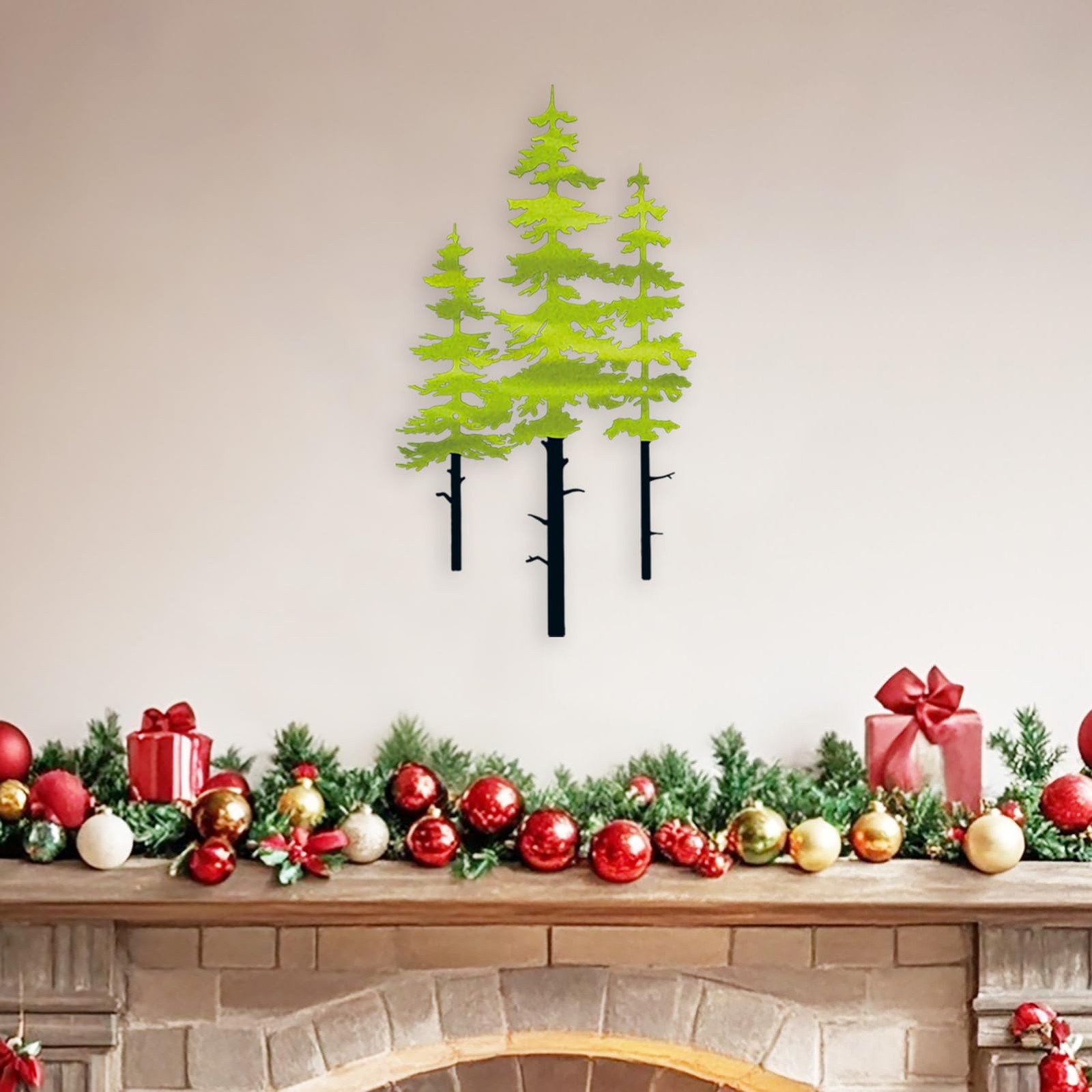 Metal Pine Tree Wall Art Decor for Living Room | Nature Lover Gift