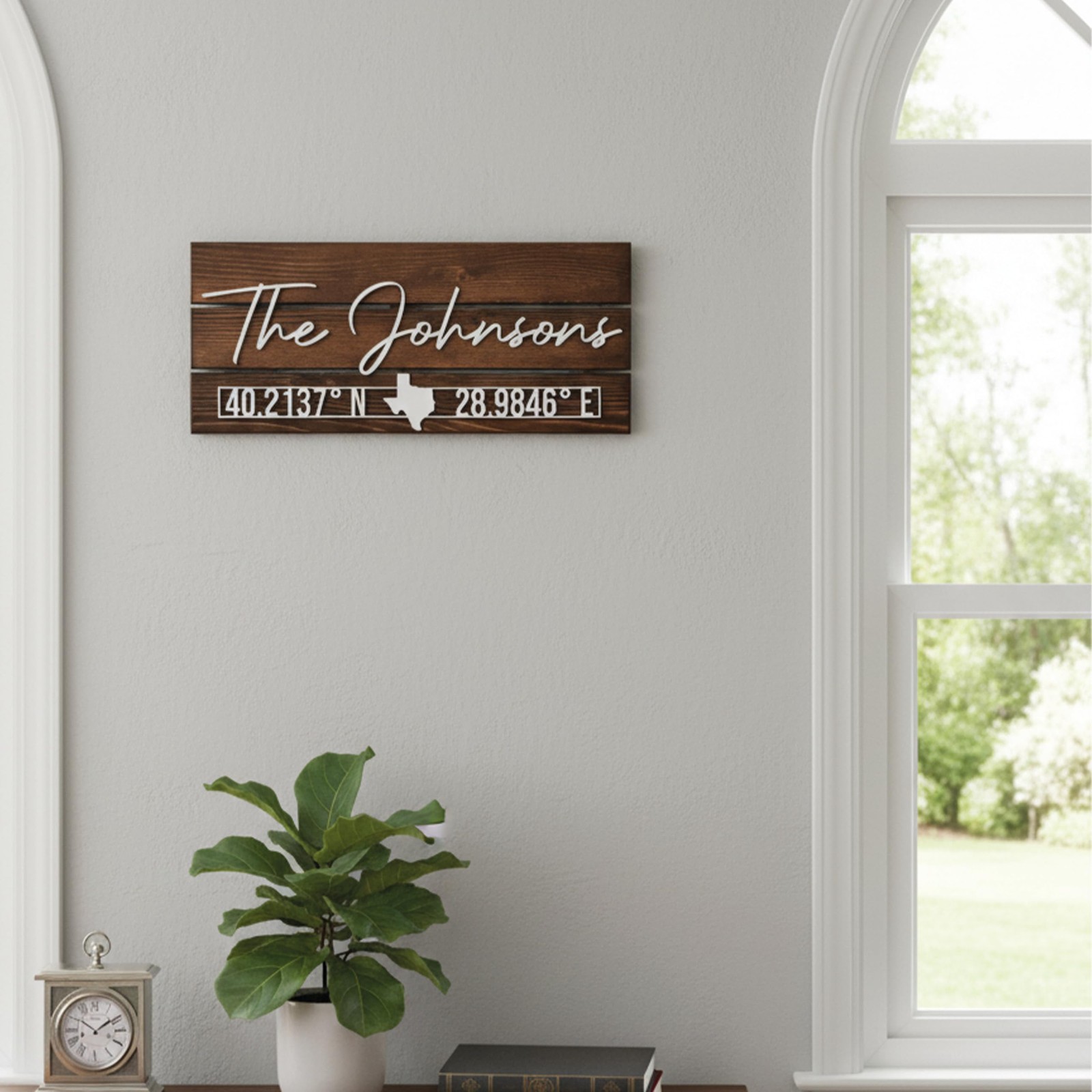 Custom Coordinates Sign Family Name Latitude Longitude Anniversary 23×10″