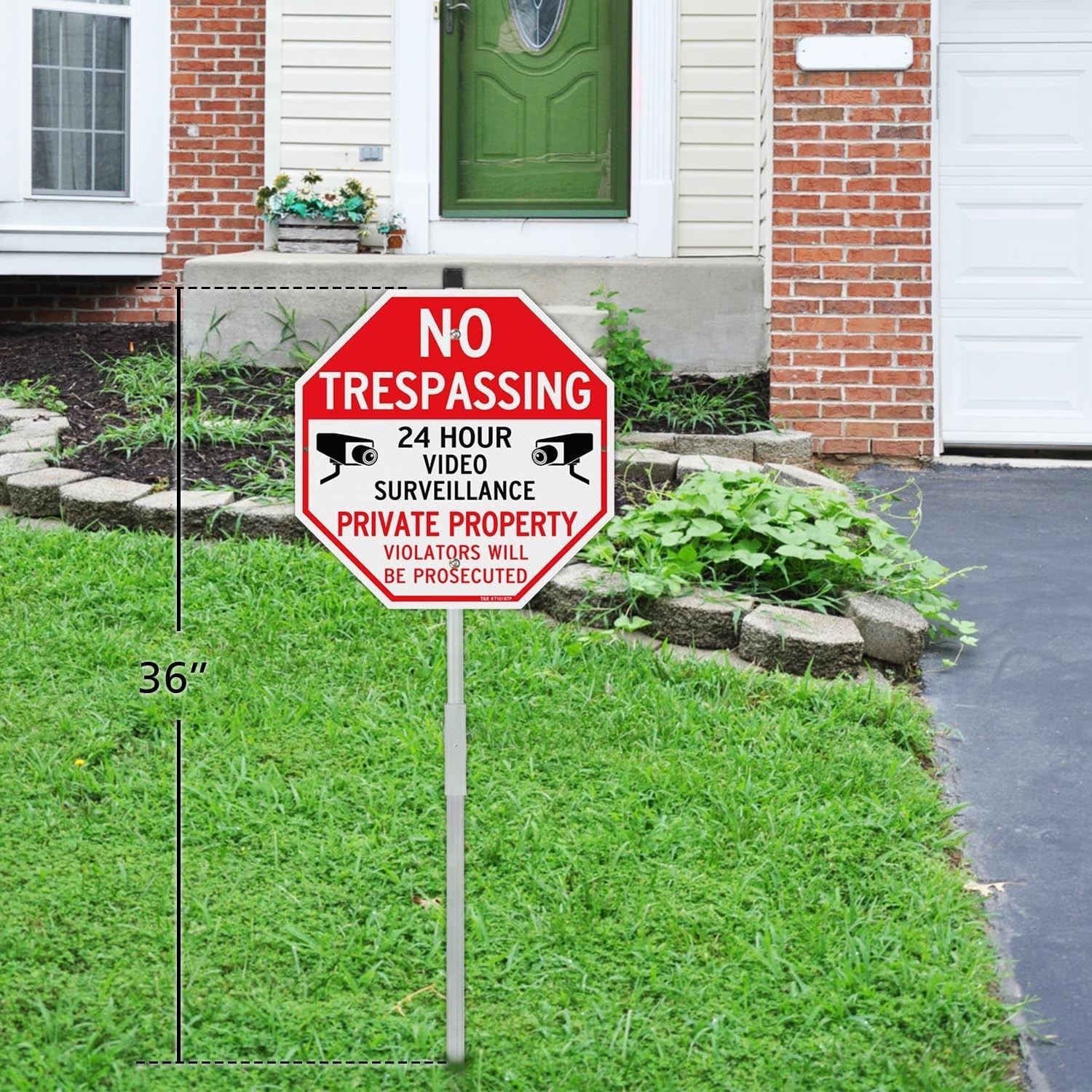 Reflective Video Surveillance Sign – 12″x12″, 4-Pack