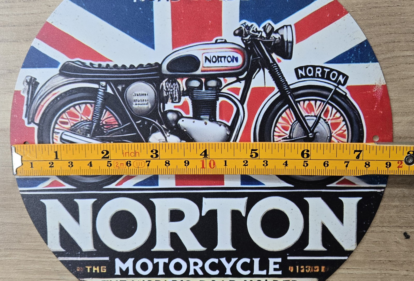 Norton Motorcycle Decorative Tin Sign, Rustic Look, Man Cave/Garage Matte Finish
