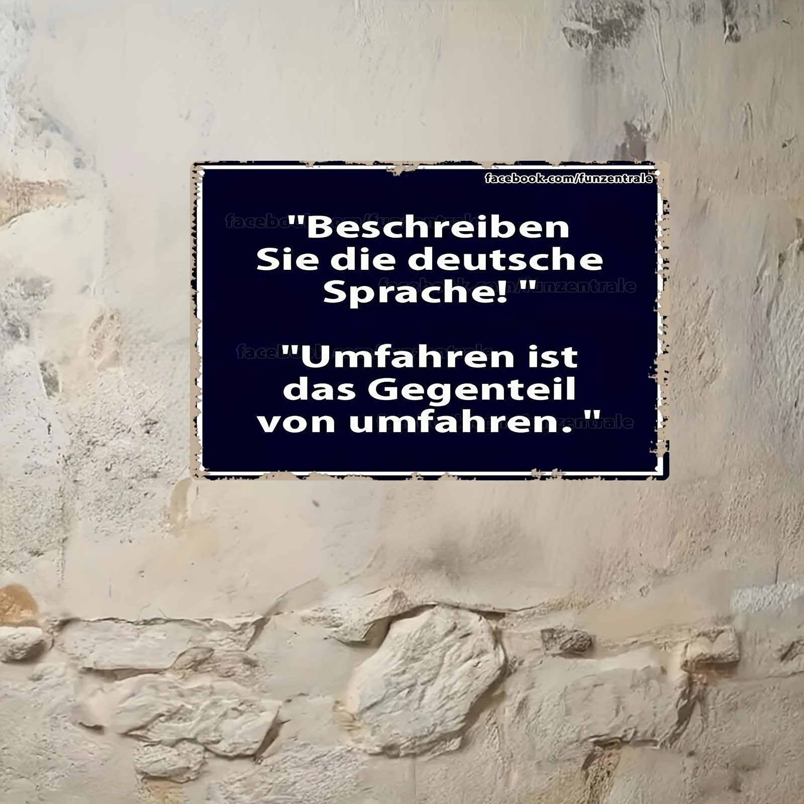 Vintage Metal Tin Sign 20.32X30.48 Cm German Quote Wall Art