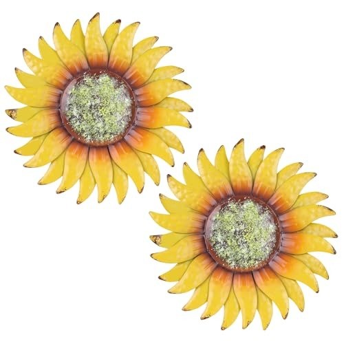 Stylish 2 Pack 6” Distressed Metal Flowers – Perfect Wall Art for Home & Garden