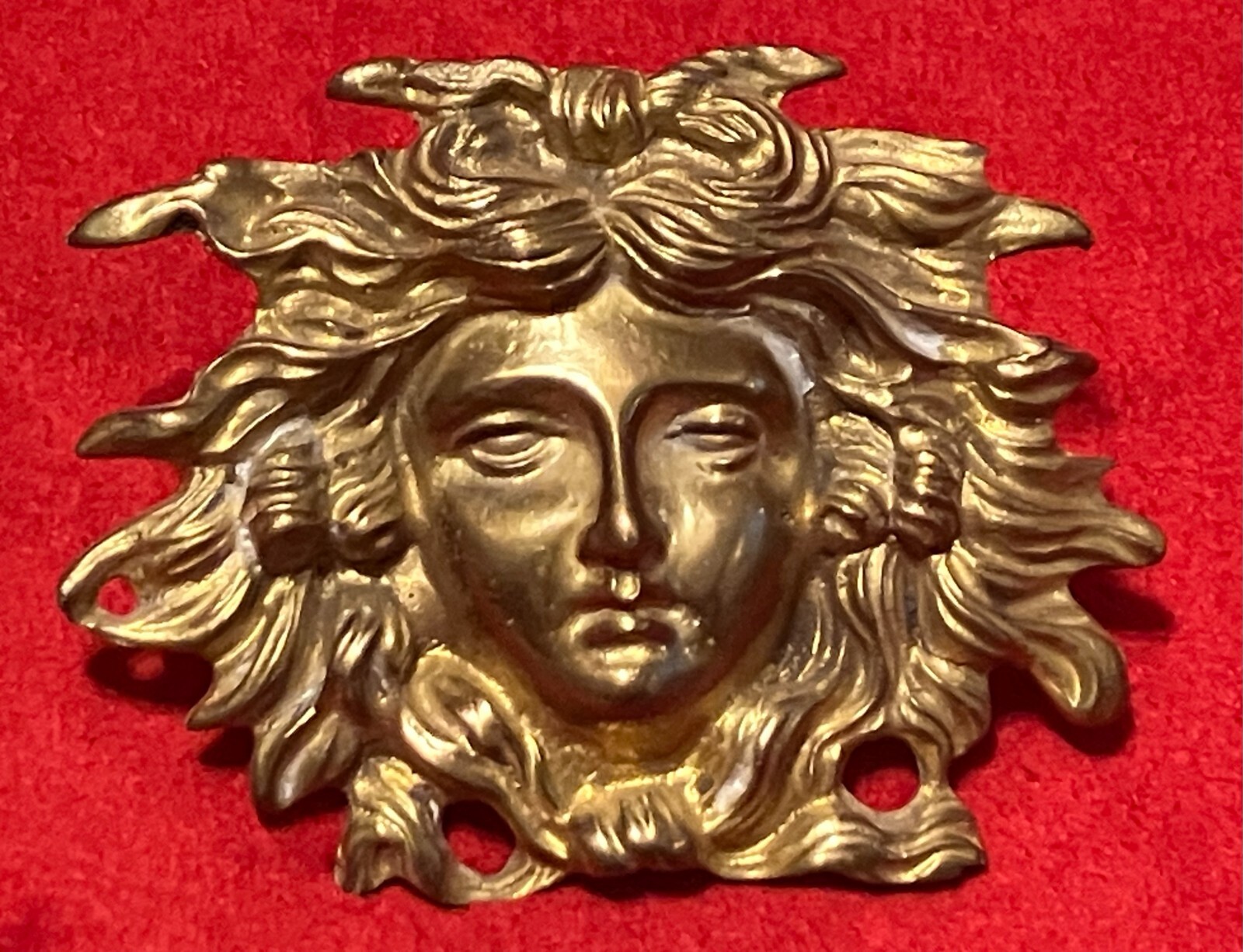 1 (one) Vintage VERSACE MEDUSA HOME DECOR WALL PLAQUE 3D SOLID BRASS GOLD AG