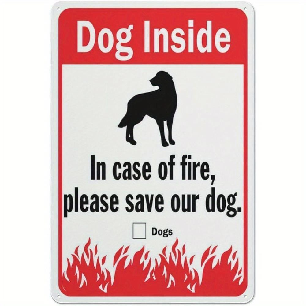 20.32X30.48 cm Red White Outdoor Metal Sign