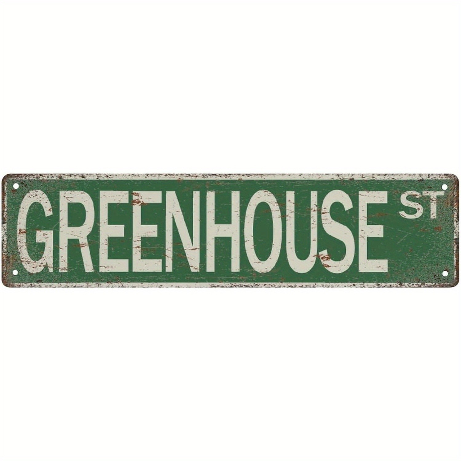 Greenhouse St Green Vintage Metal Sign Gardener Wall Art Hanging Decoration Gift