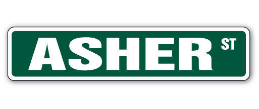 ASHER Street Sign Childrens Name Room Metal Sign Decal