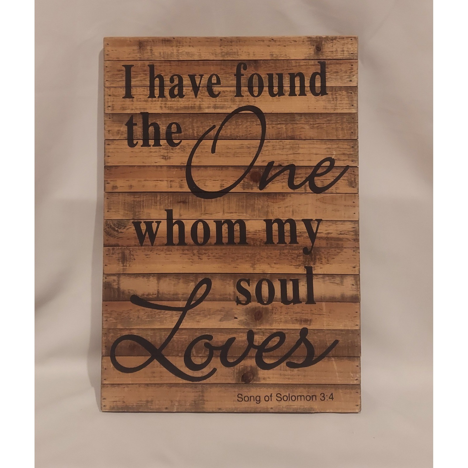 Rustic Farmhouse Song of Solomon 3:4 Scripture Bible Verse Wall Art Wood Decor