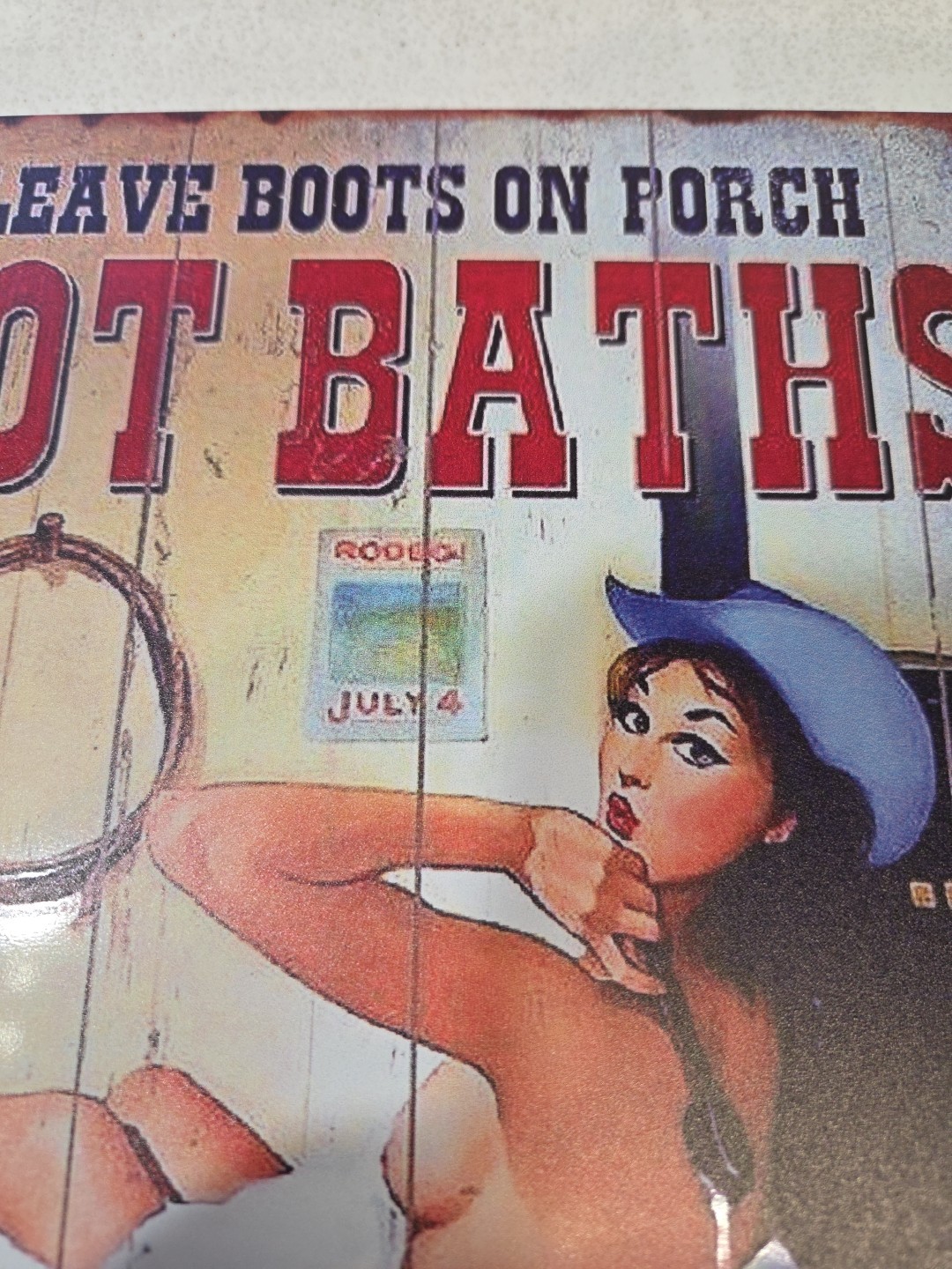 Leave Boots On Porch Baths 8×12 Rustic-looking Metal Sign