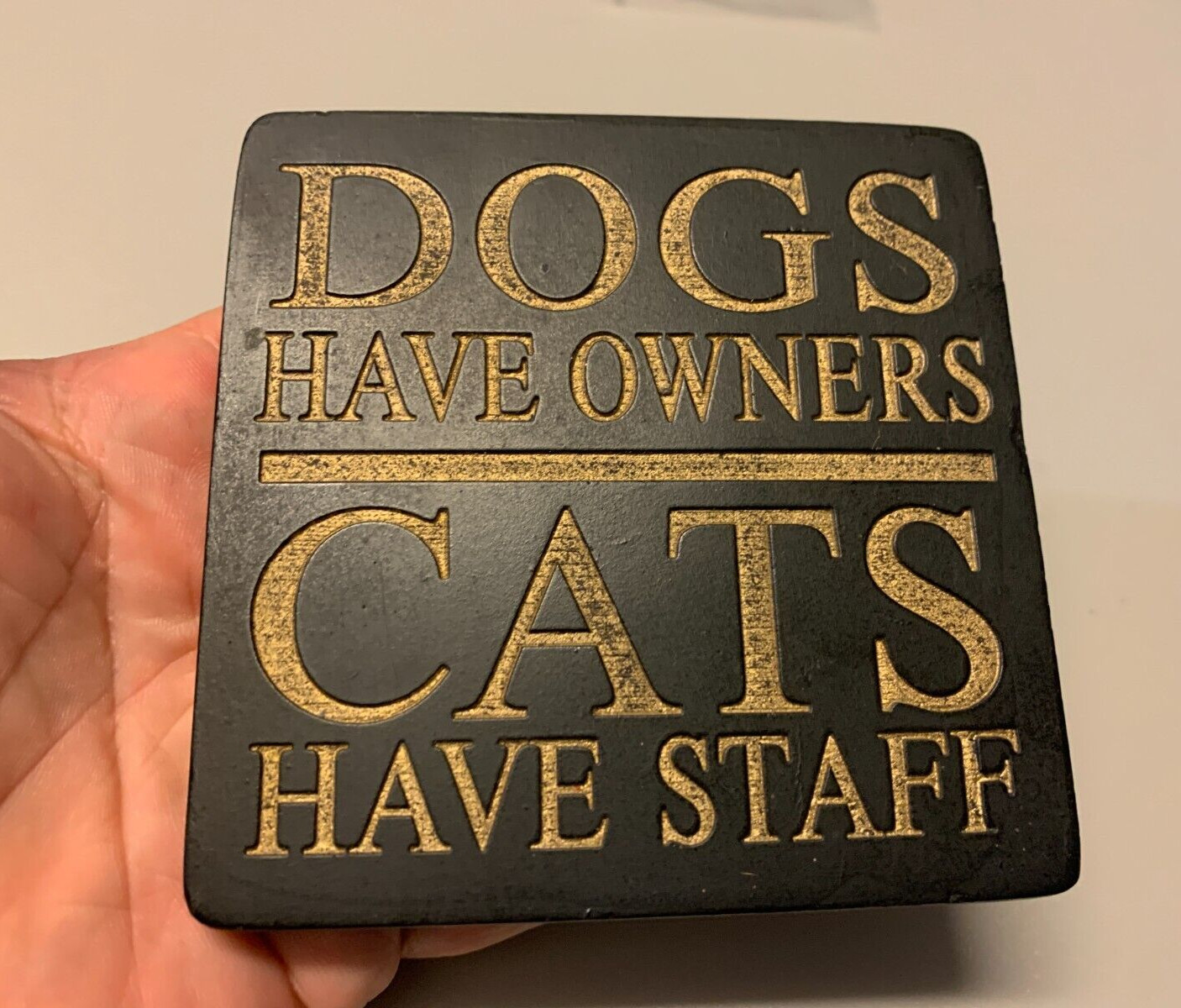 Dogs & Cats Lover Coaster Owner Resin Coffee Cup Sign Wall Mount Plaque Décor