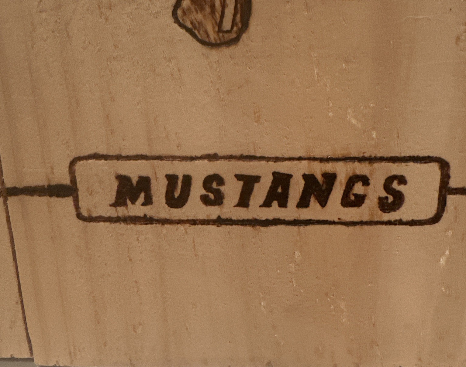 Cal Poly Mustangs Wooden Fire Branded Wall Art 17.75 in by 12in