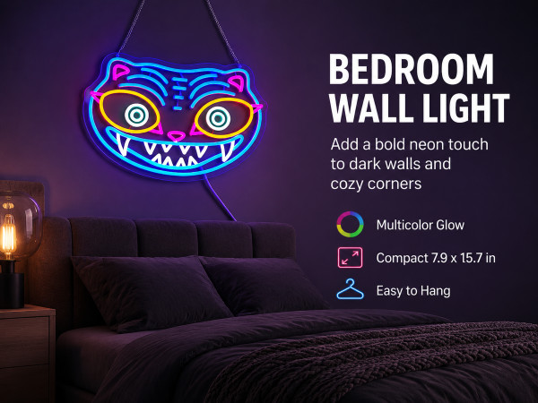 Derpy Tiger Multicolor LED Neon Sign 7.9″x15.7″