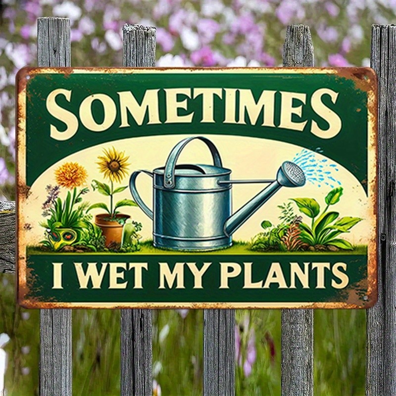 Vintage Metal Garden Sign Humorous Wall Decor Plant Lovers Outdoor Indoor Decor