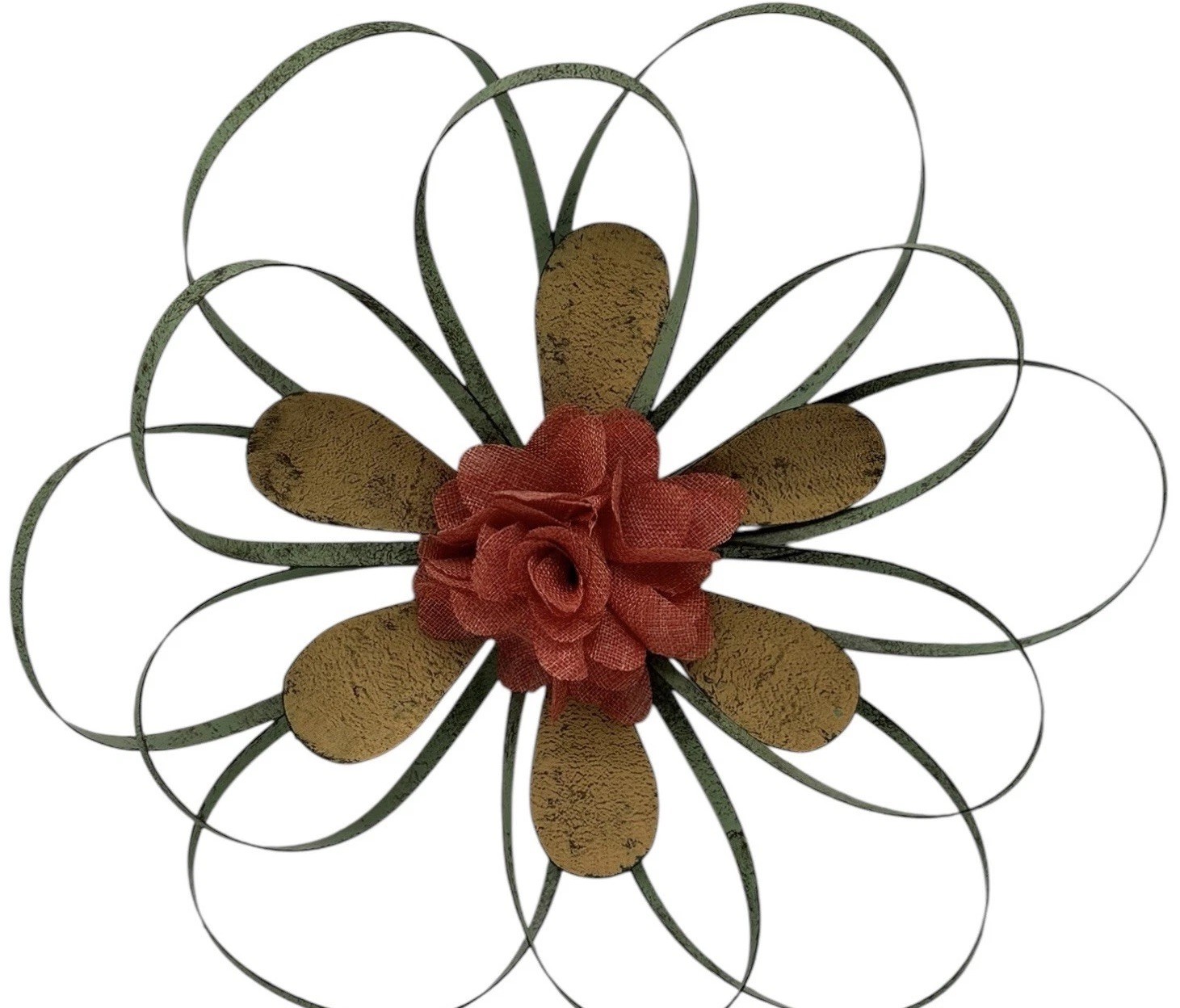 Multi Colored Metal Flower Wall Art Decor Hanging Indoor Home 16” x 16” x 3”