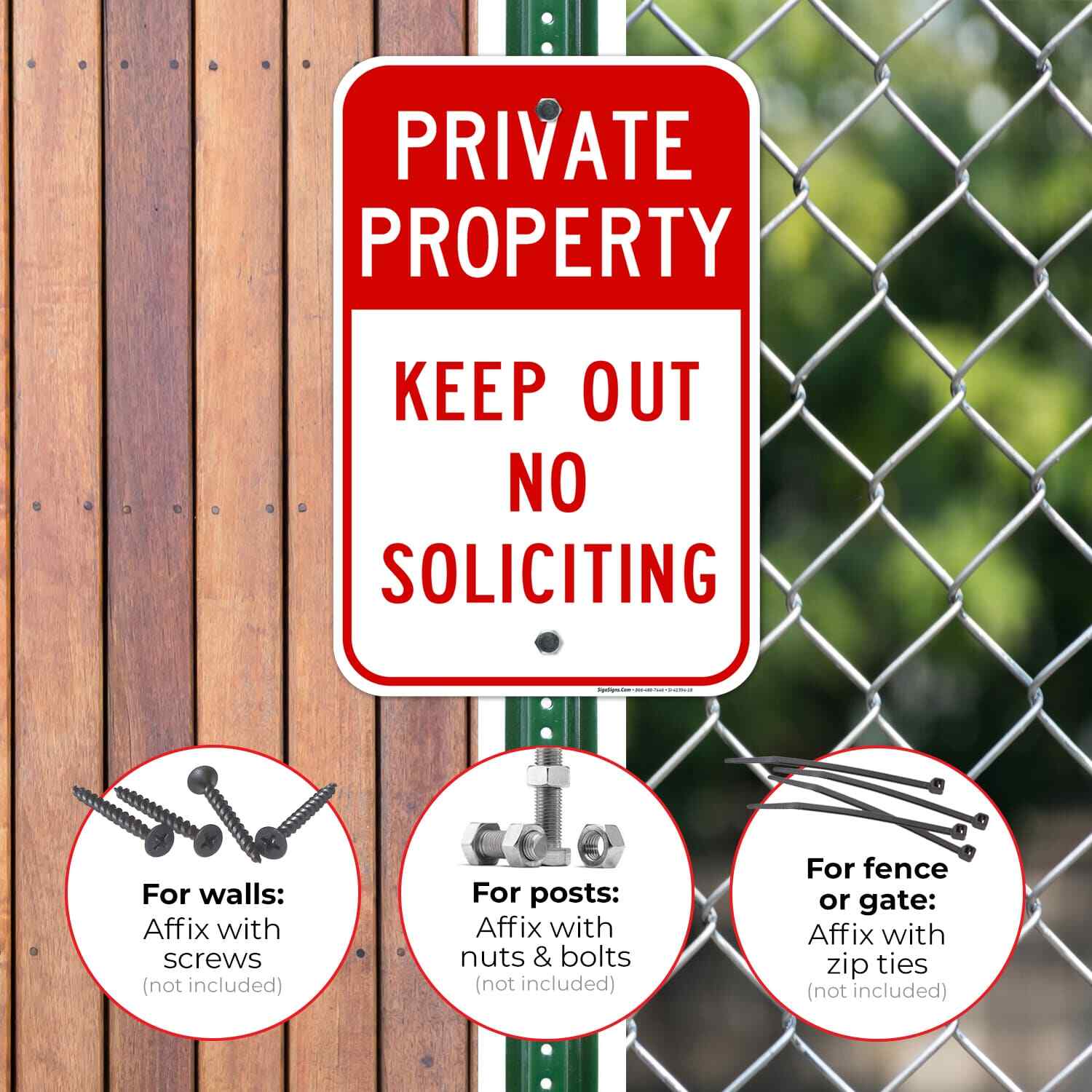 Keep Out No Soliciting Property Sign,