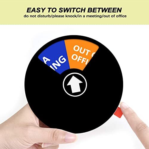 Privacy Sign,Do Not Disturb/Please Knock/Out of Office/in 5 inches-Round Black