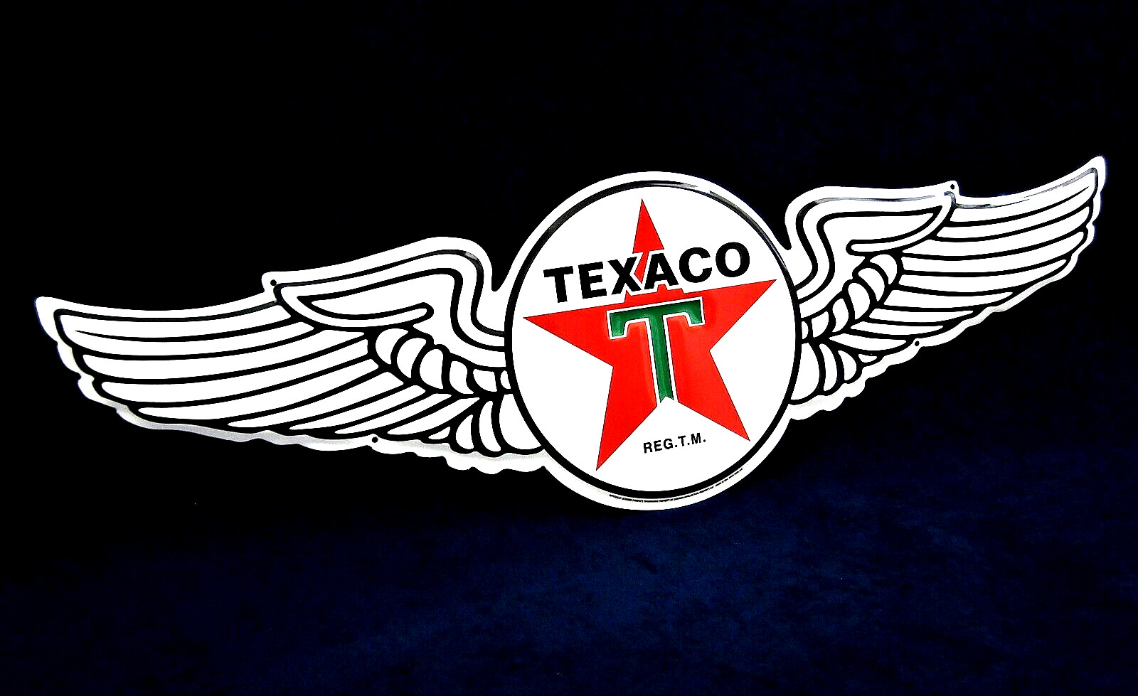 TEXACO Wings -*US MADE*- Die-Cut Embossed Metal Sign – Man Cave Garage Shop Bar