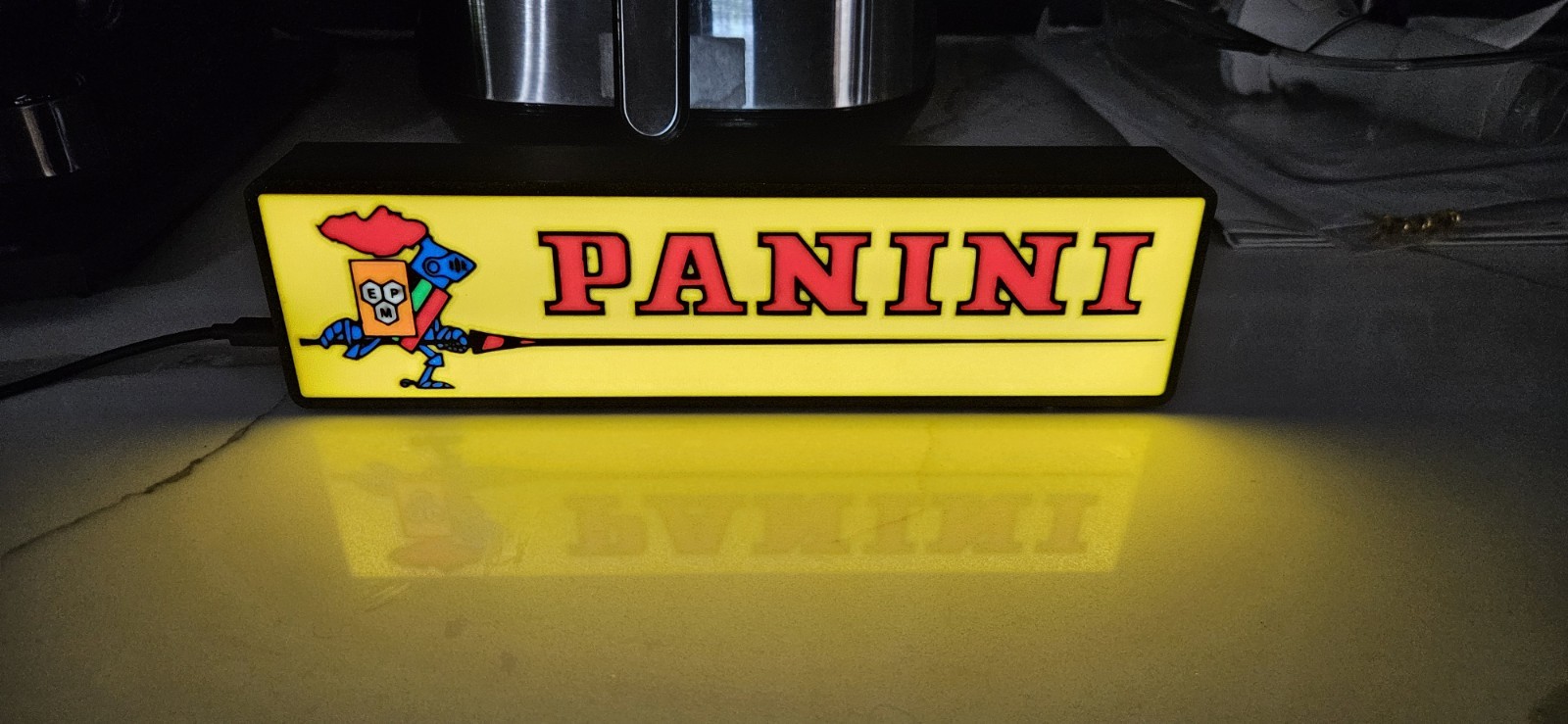 Panini led light box sign wall mount or free standing Usb c powered Collectibl