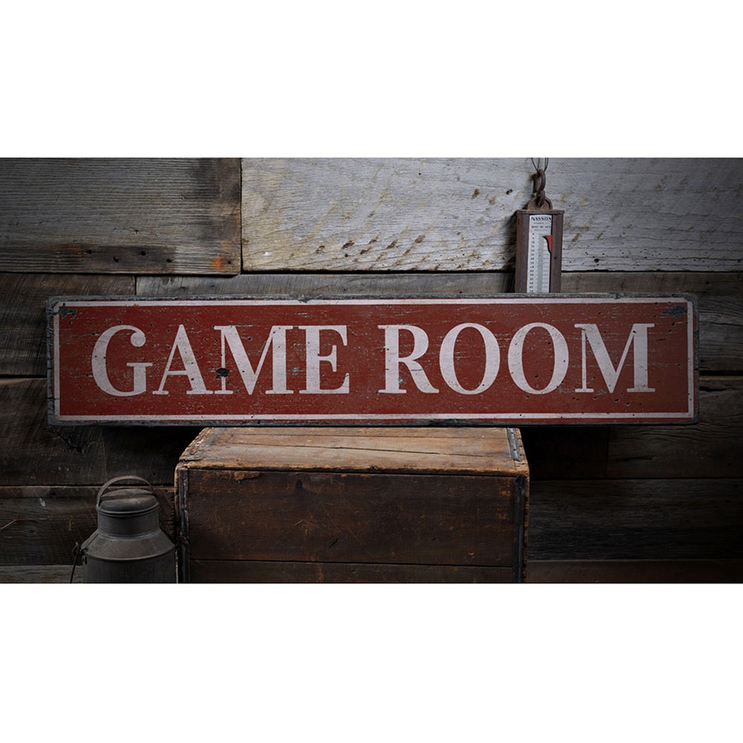 Game Room, Game Room Decor, Game Room – Rustic Distressed Wood Sign