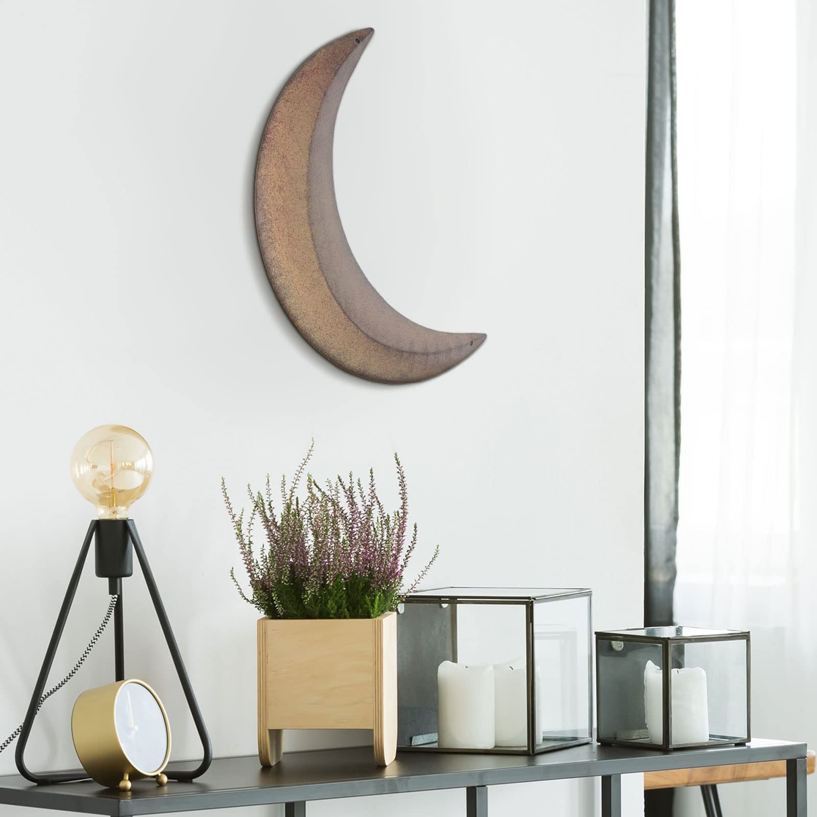 Metal Moon Wall Decor Metal Stars Decor Outhouse Moon Boho Wall Decor Wall Ar…