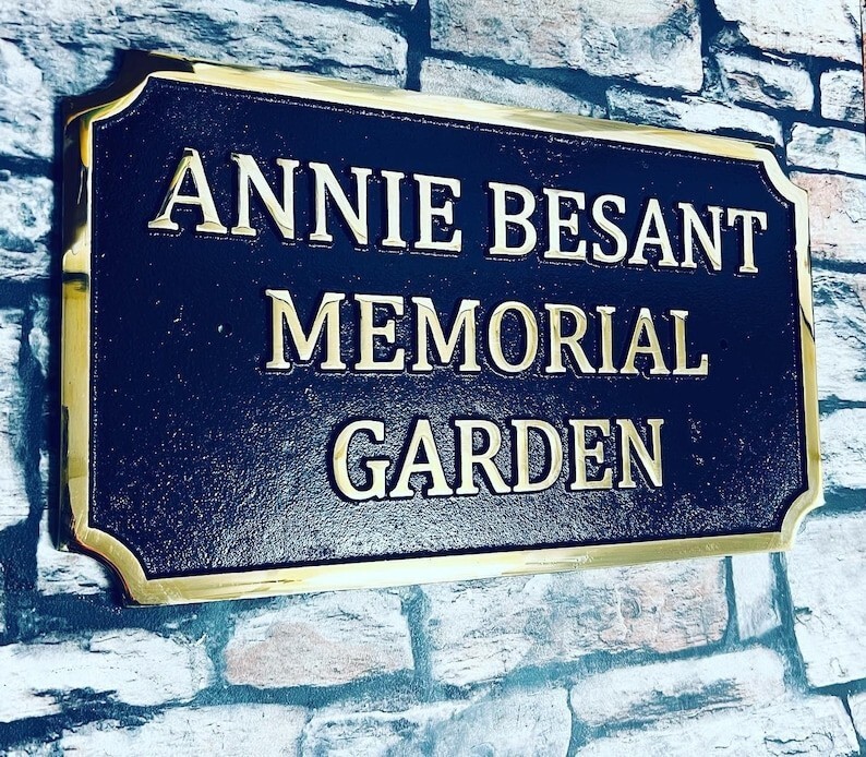 Customized memorial heavy brass metal outdoor plaque – Garden memorial plaque