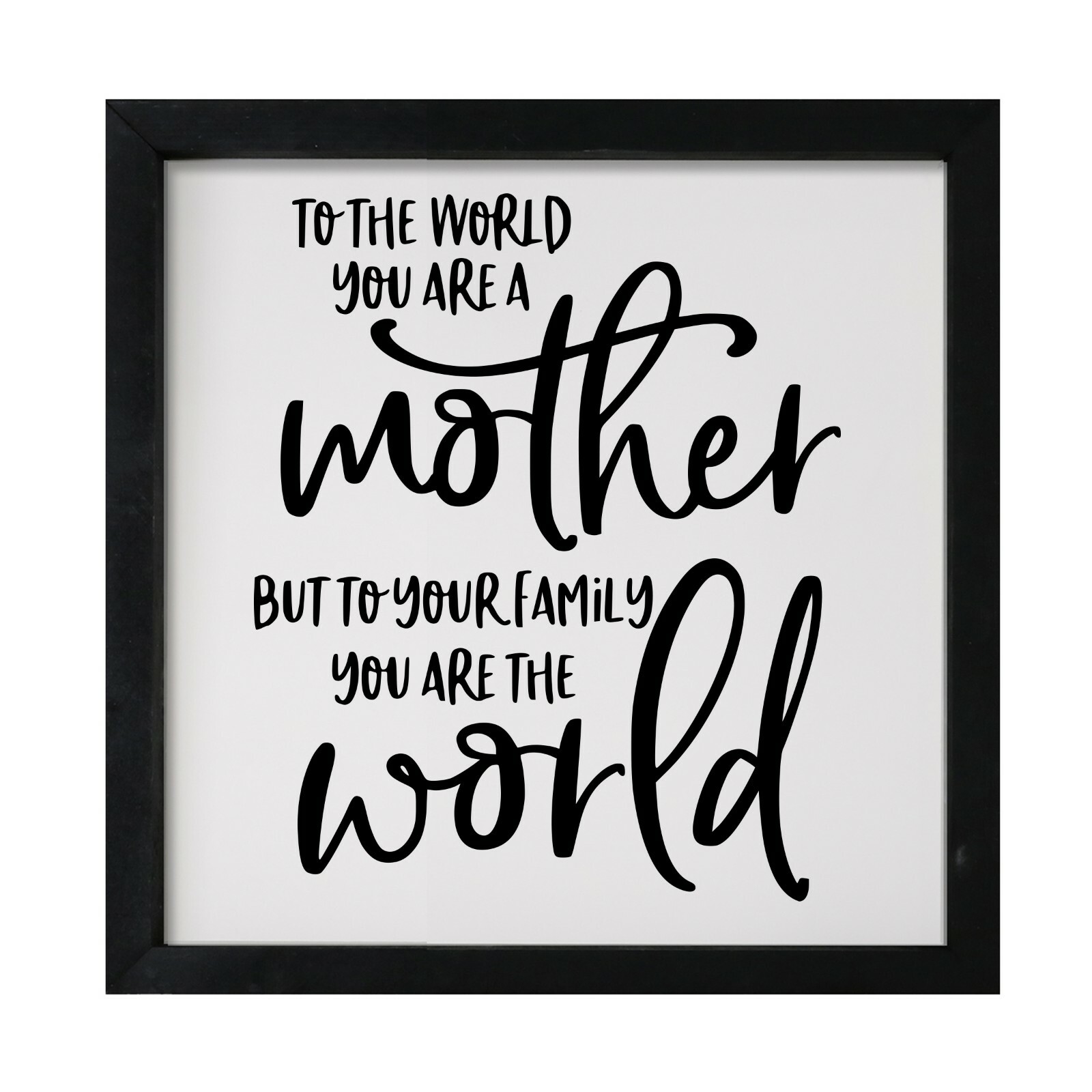Inspirational 7×7 Wooden Framed Shadow Box Modern Wall Art Decor To The World