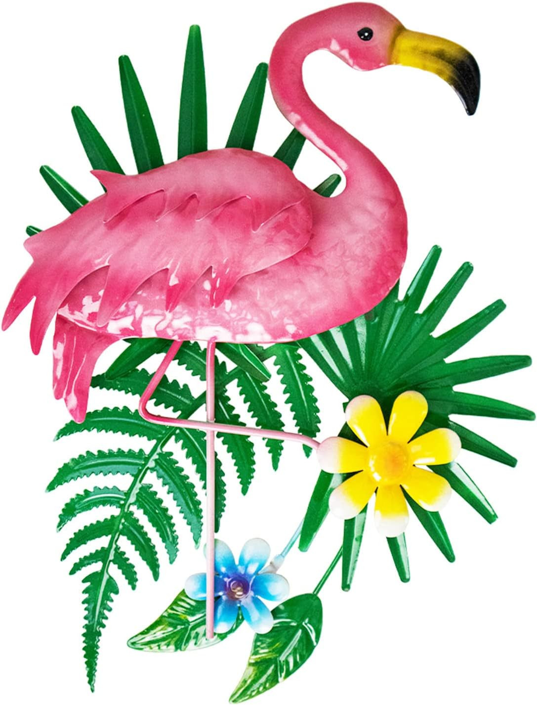 Pink Flamingo Wall Decor, Outdoor Metal Wall Art, Flamingo Gifts for Woman, Deco