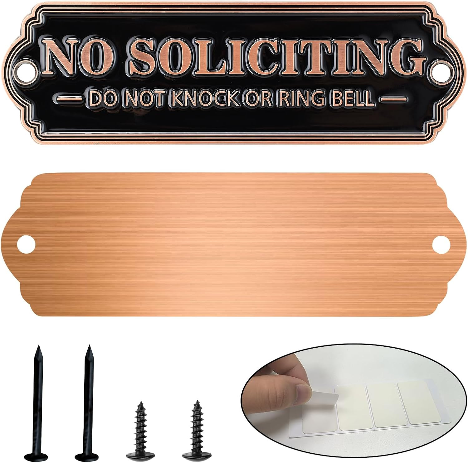 Brass No Soliciting Sign, No Soliciting Sign for House – Solid Brass Wall Plaque