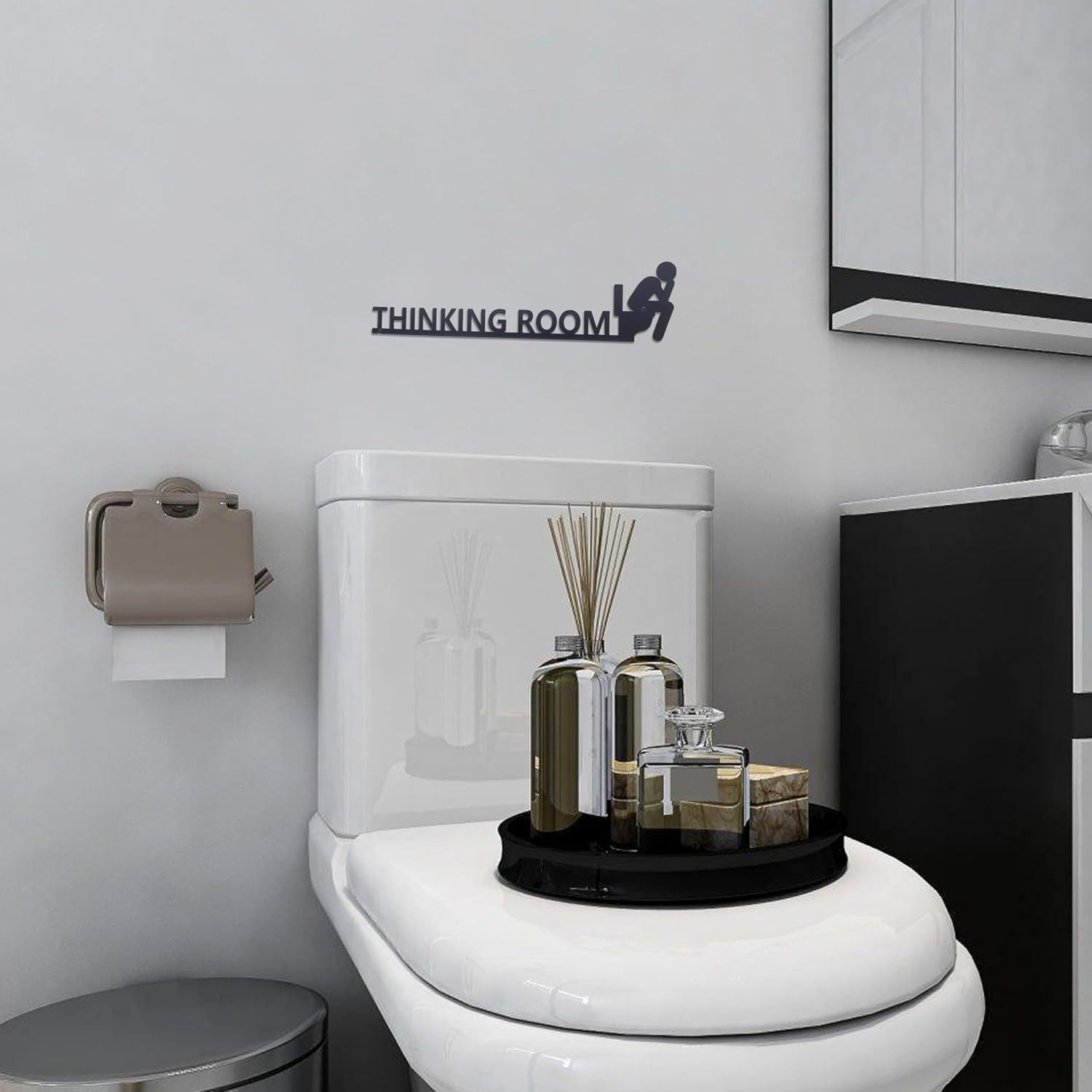 Thinking Room Funny Bathroom Door Sign & Funny Wall Art – Metal Rust-Resistant D