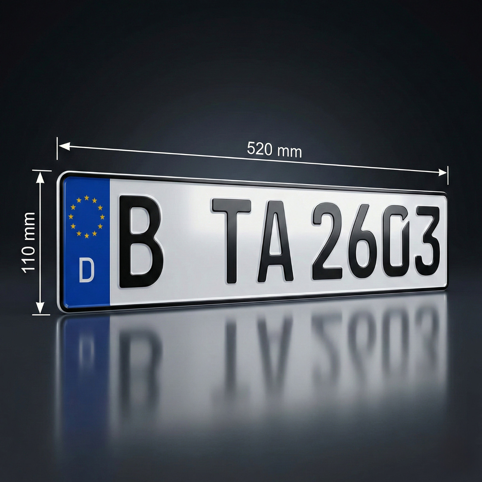 1 Custom German License Plate Decor Embossed Aluminum Made in Germany