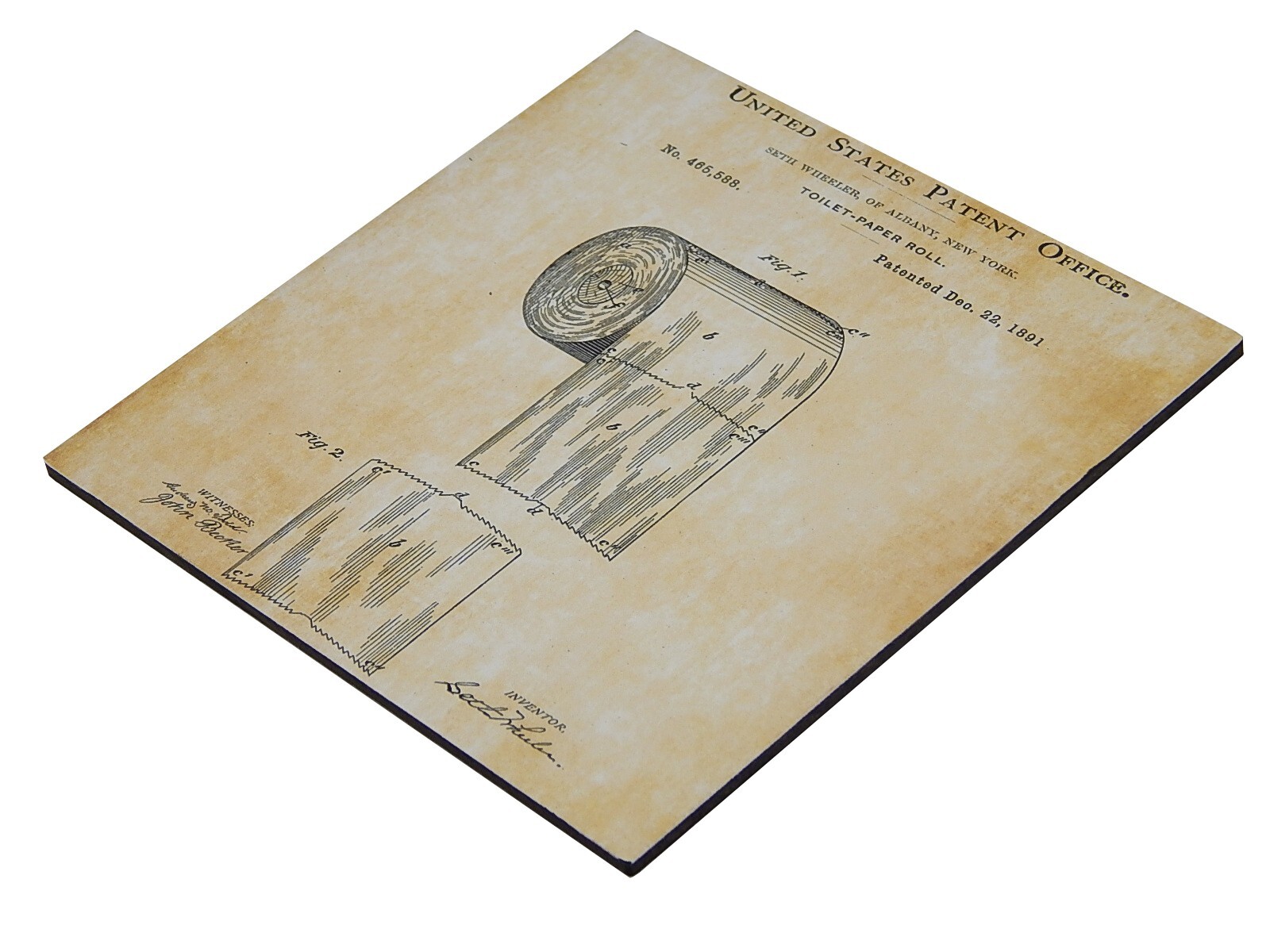 Toilet Paper Patent Bathroom Restroom Sign Shelf Sitter Wall Art Print 5 x 5″