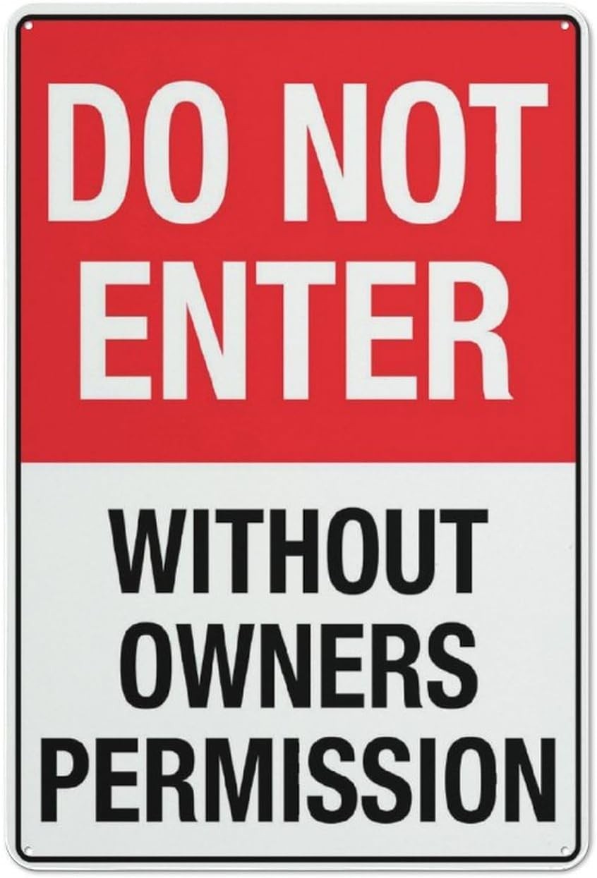 Do Not Enter Without Owners Permission Sign 12 X 8 Inches Reflective Aluminum…