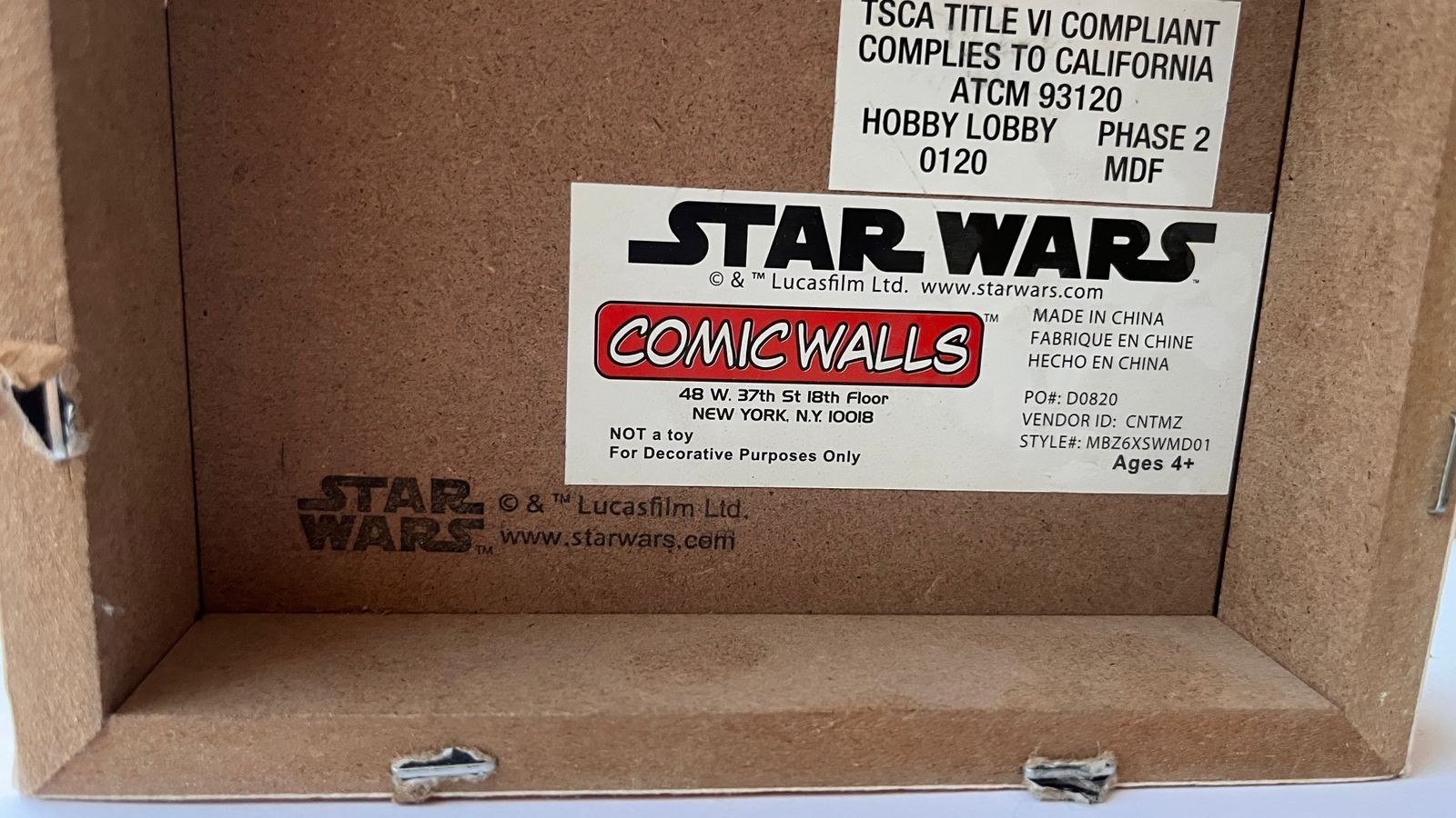 Star Wars ComicWalls MDF Wood Wall Plaque Decor Sleeping Character Silhouette Lu
