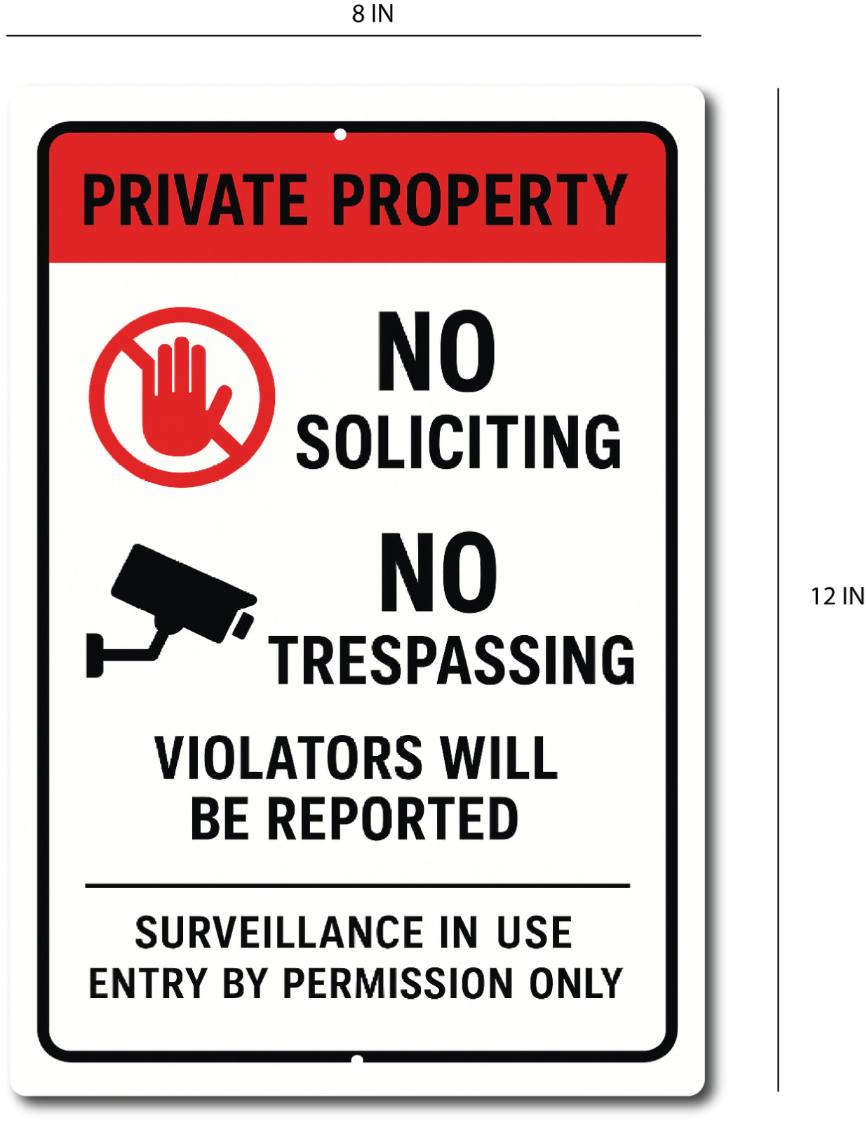 No Soliciting Sign Private Property No Trespassing Home Business Security