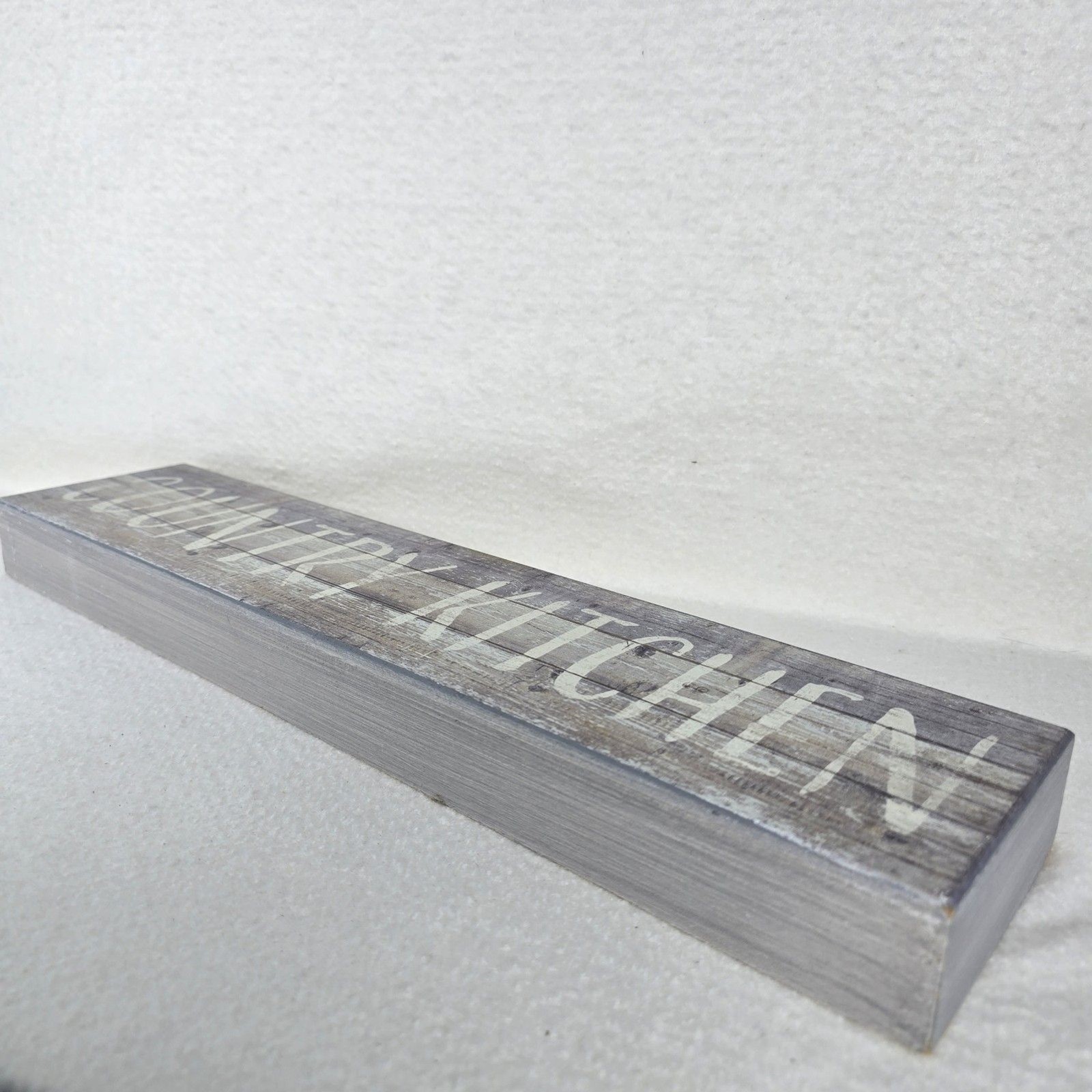 Gray Distressed Farmhouse Rustic Country Kitchen Block Sign