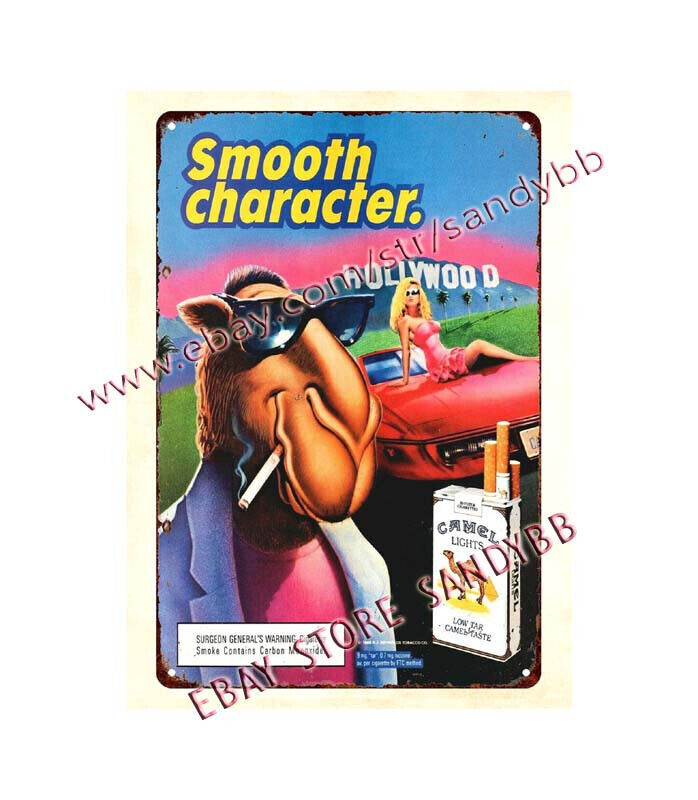 1989 Smooth Character cigarette sexy Car Model metal tin sign smoking smoker