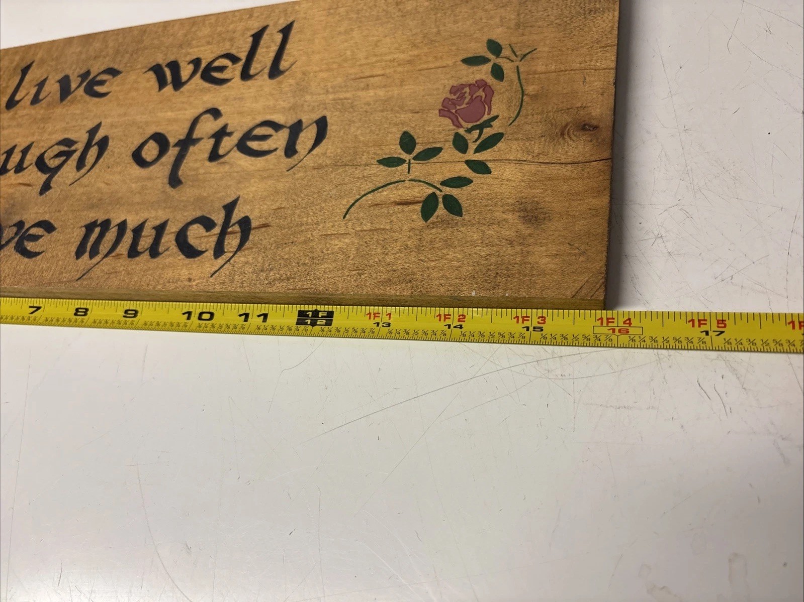 Hand Painted Wooden Plaque Sign Live Well Laugh Often Love Much Home Decor