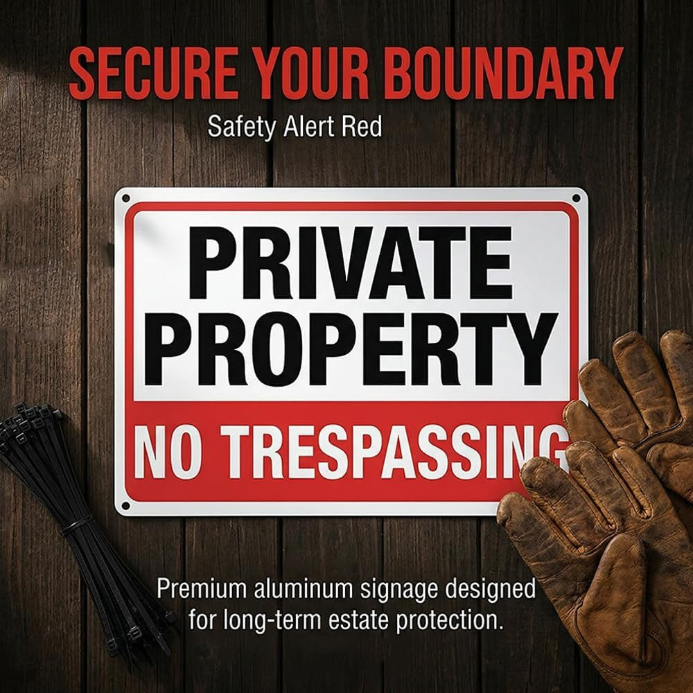 2-Pack No Trespassing Signs Private Property Metal Sign 10 X 7 in Aluminum |