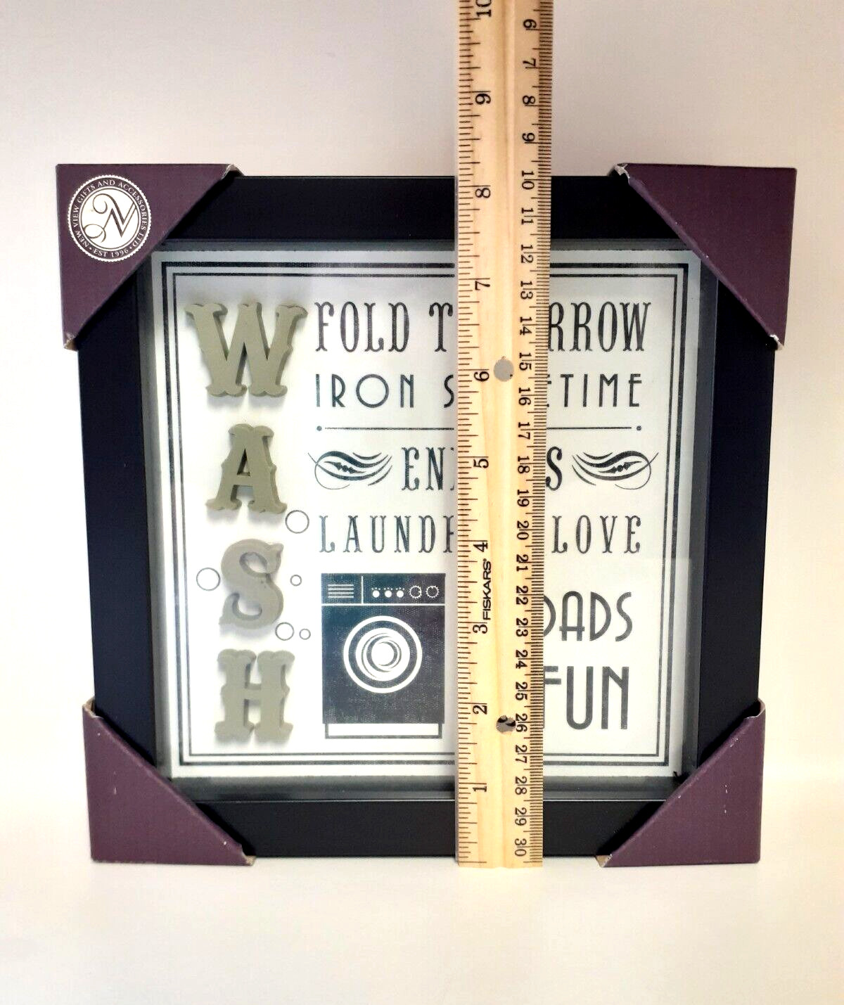 New View Gifts And Accessories Wall Decor “WASH” Wall Picture – 8″ x 8″